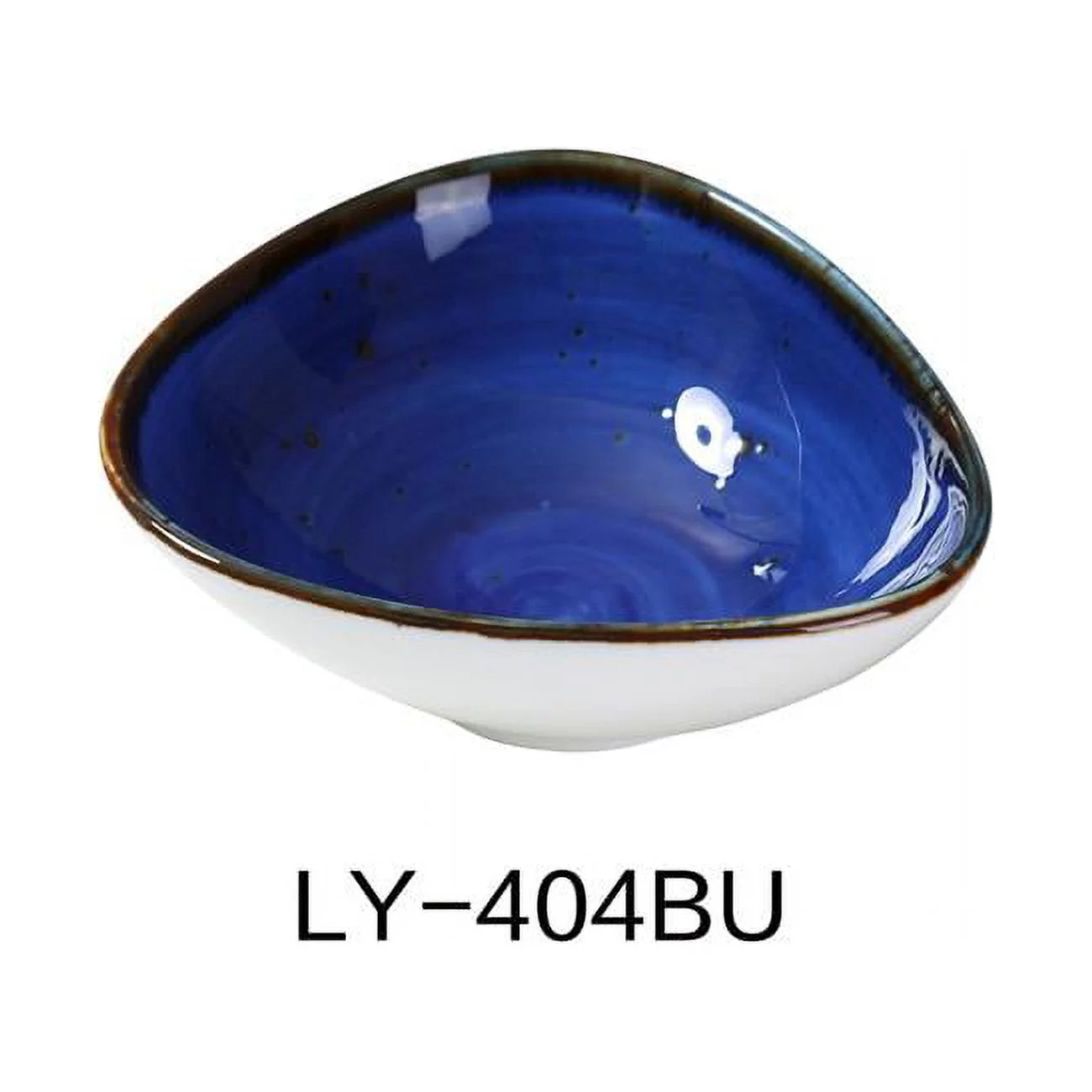 Yanco LY-404BU Lyon 4.75 in. Triangle Sauce Bowl, Reactive Glaze, Blue - 5 oz - Pack of 36