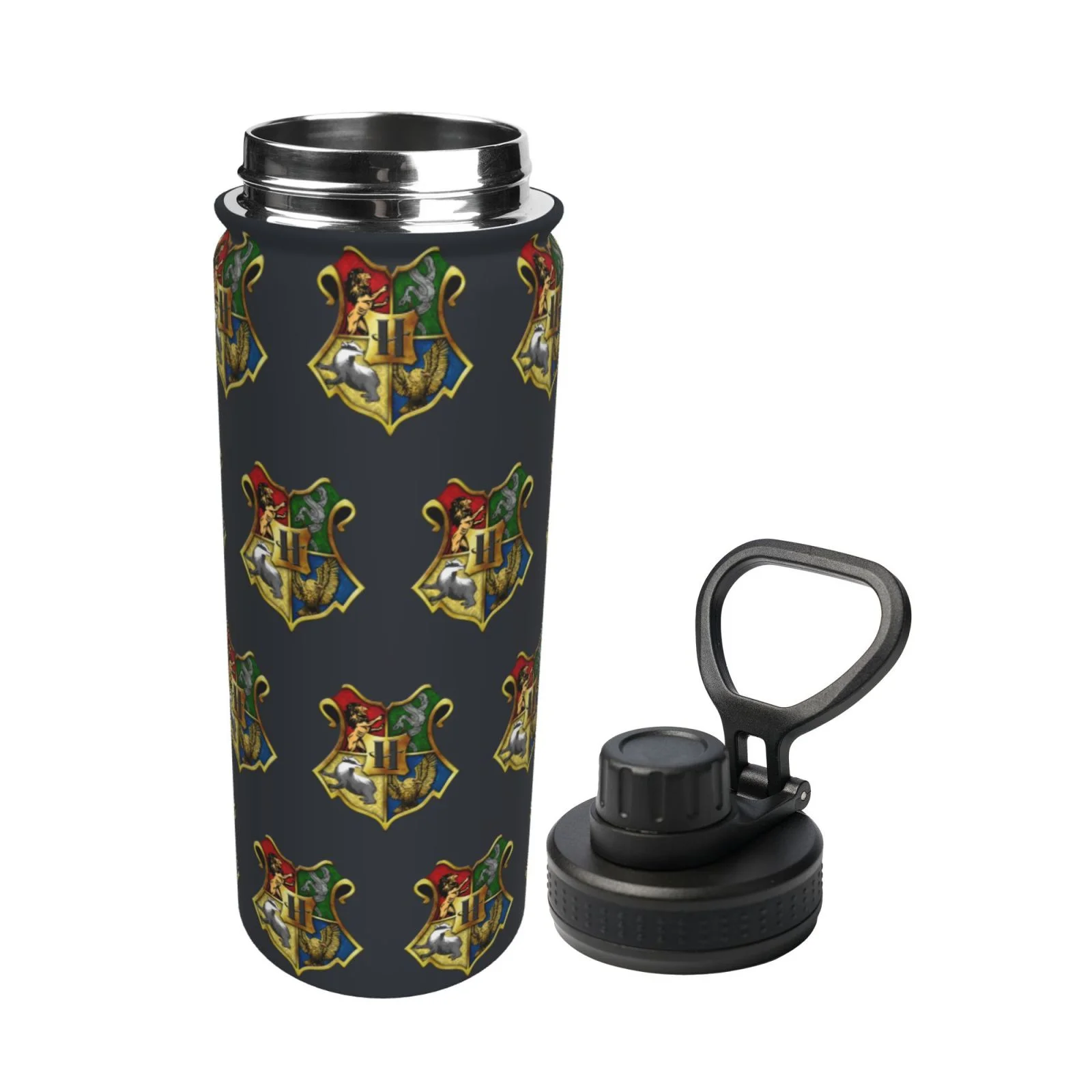 Hogwarts Harry Potter Logo Sports Insulated Water Bottles Kettle Stainless Steel Portable Cup18OZ For Travel Gym School