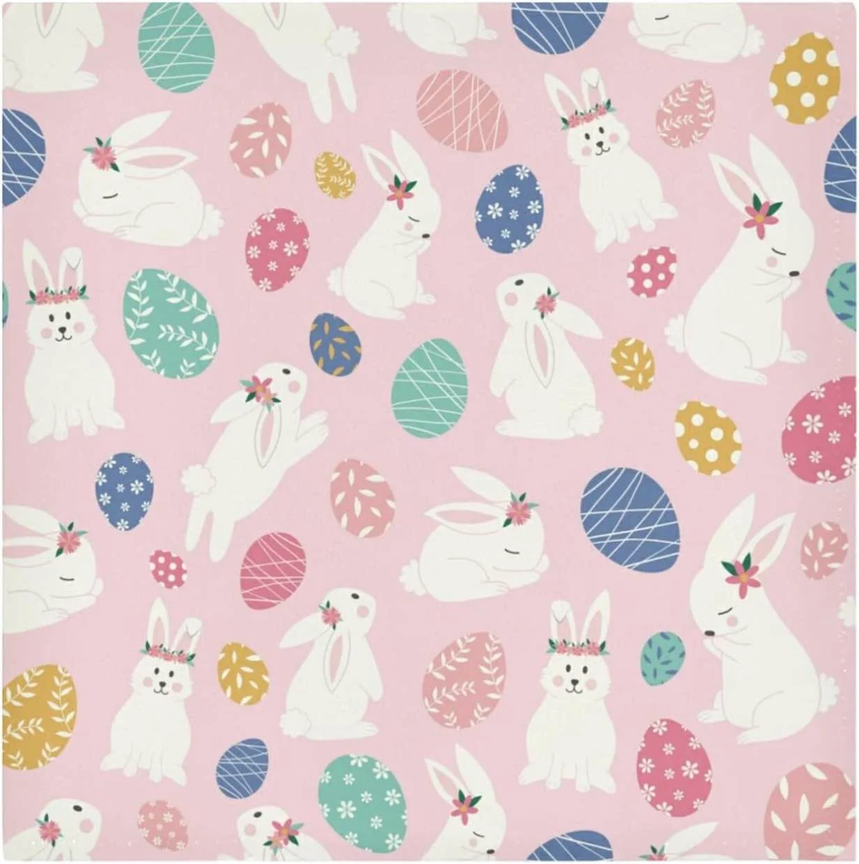 Coolnut Easter Cloth Napkins 6PCS,Easter Eggs and Cute Bunny Soft and Skin Friendly Dinner Napkins Washable for Dinner, Hotel,Reunion,BBQ Party