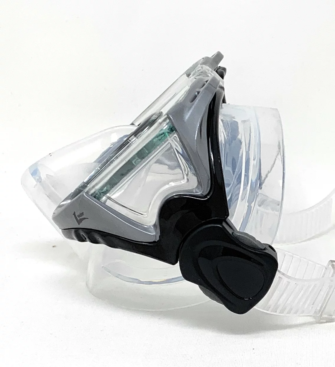 Leader xRx Adult Dive Mask w Rx Adapter Glass Lens Regular Fit Silver Unisex