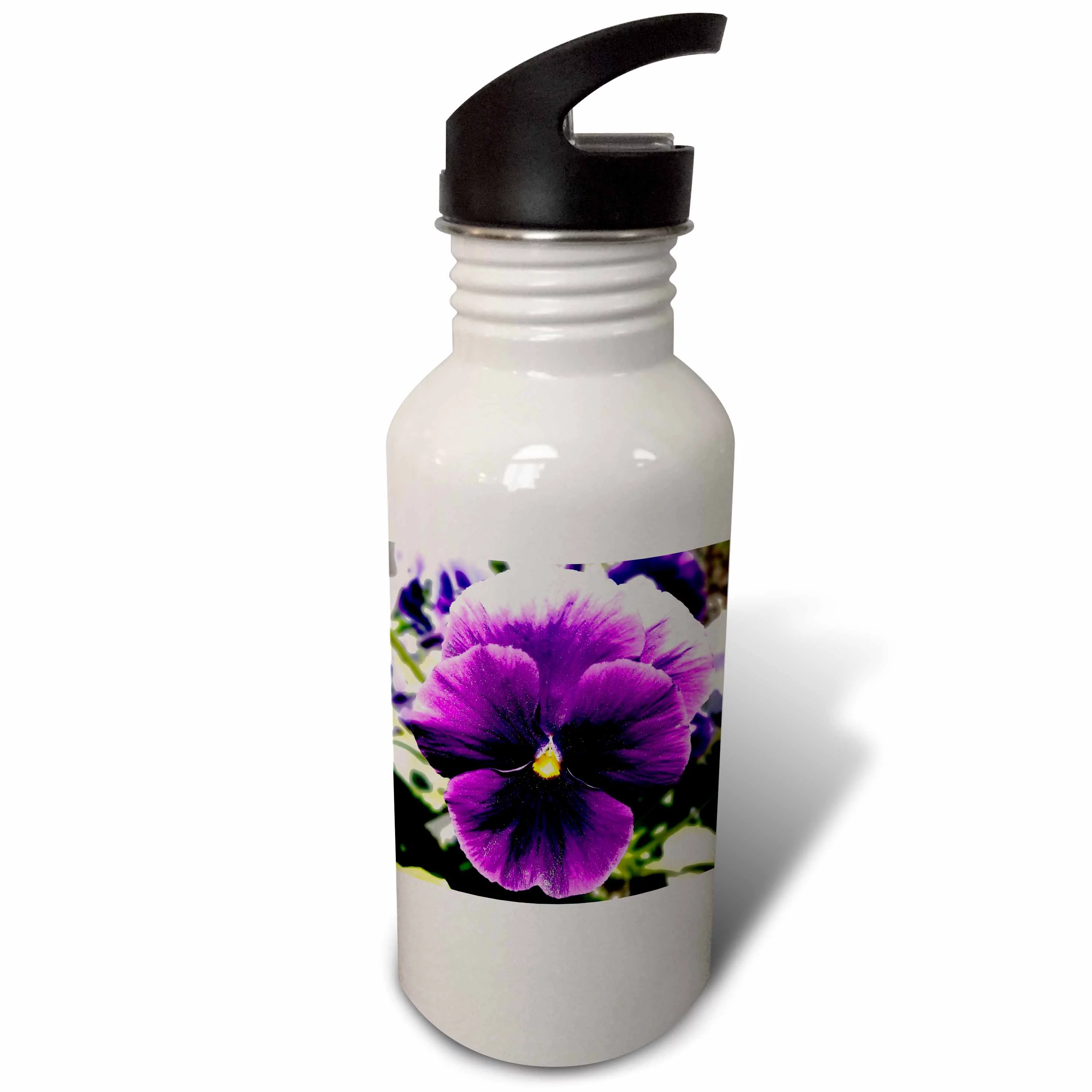 Giant Purple Pansy 21 oz Sports Water Bottle wb-181364-1
