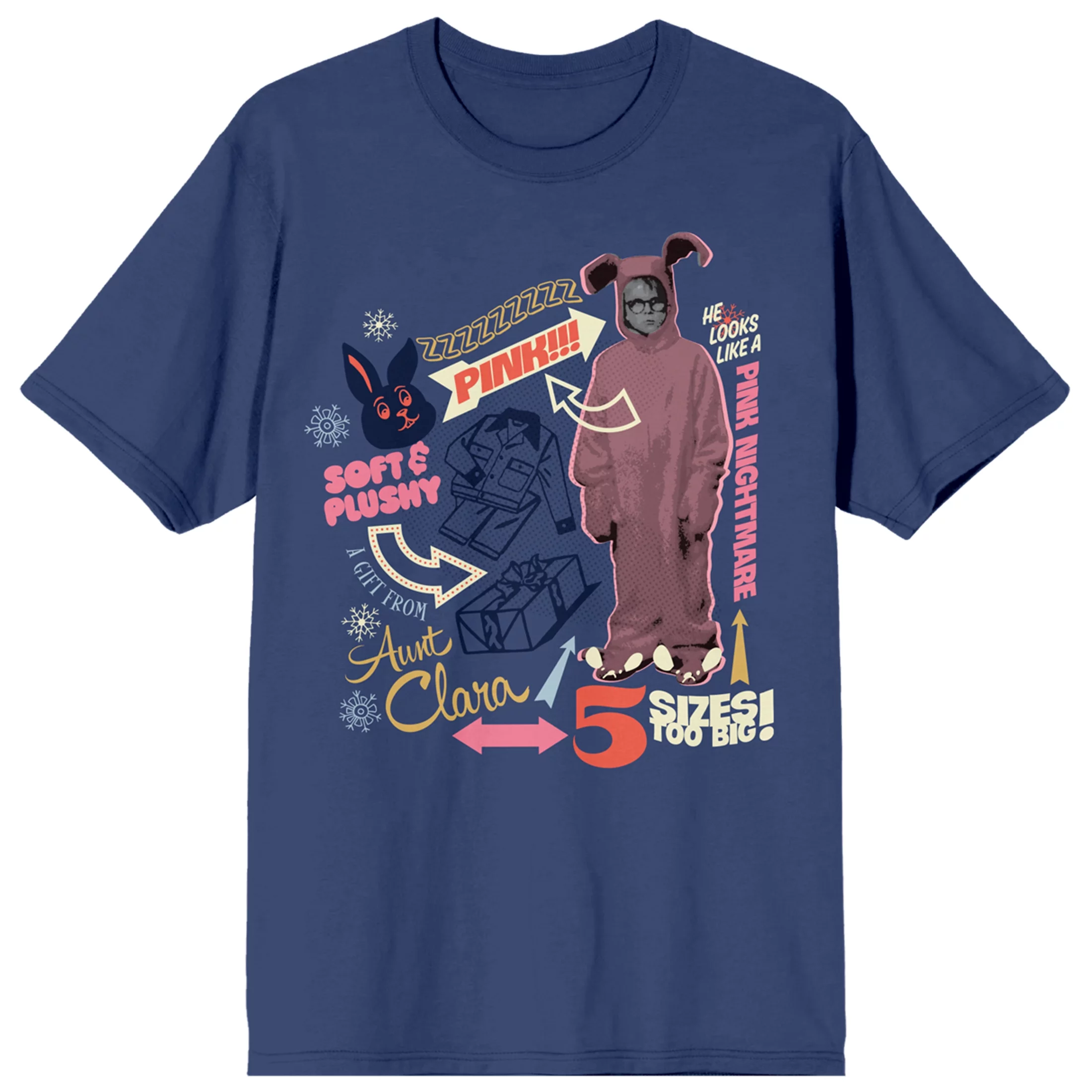 A Christmas Story Pink Nightmare Unisex Navy T-shirt-Medium