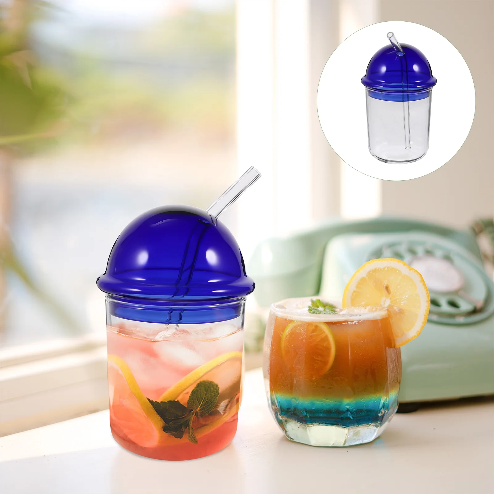 1 Set of Transparent Water Drinking Bottle Reusable Water Cup Juice Beverage Water Cup