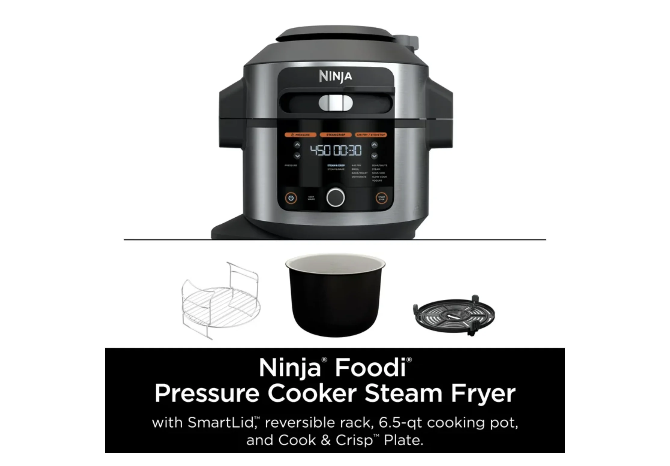 Open Box Ninja OL500 Foodi 6.5-qt. Pressure Cooker Steam Fryer with SmartLid, 13-in-1