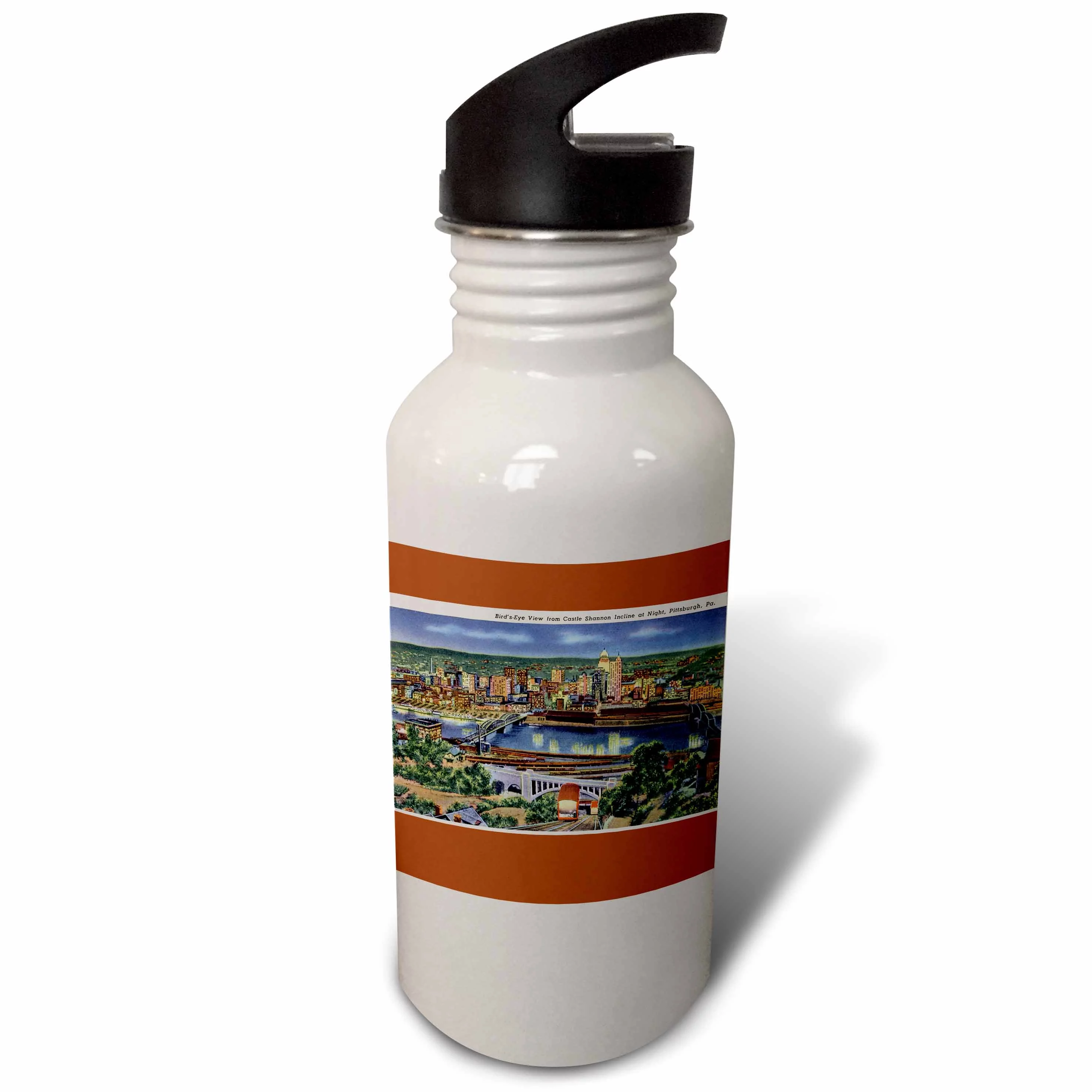 View from Castle Shannon Incline at Night Pittsburgh Pennsylvania 21 oz Sports Water Bottle wb-170561-1