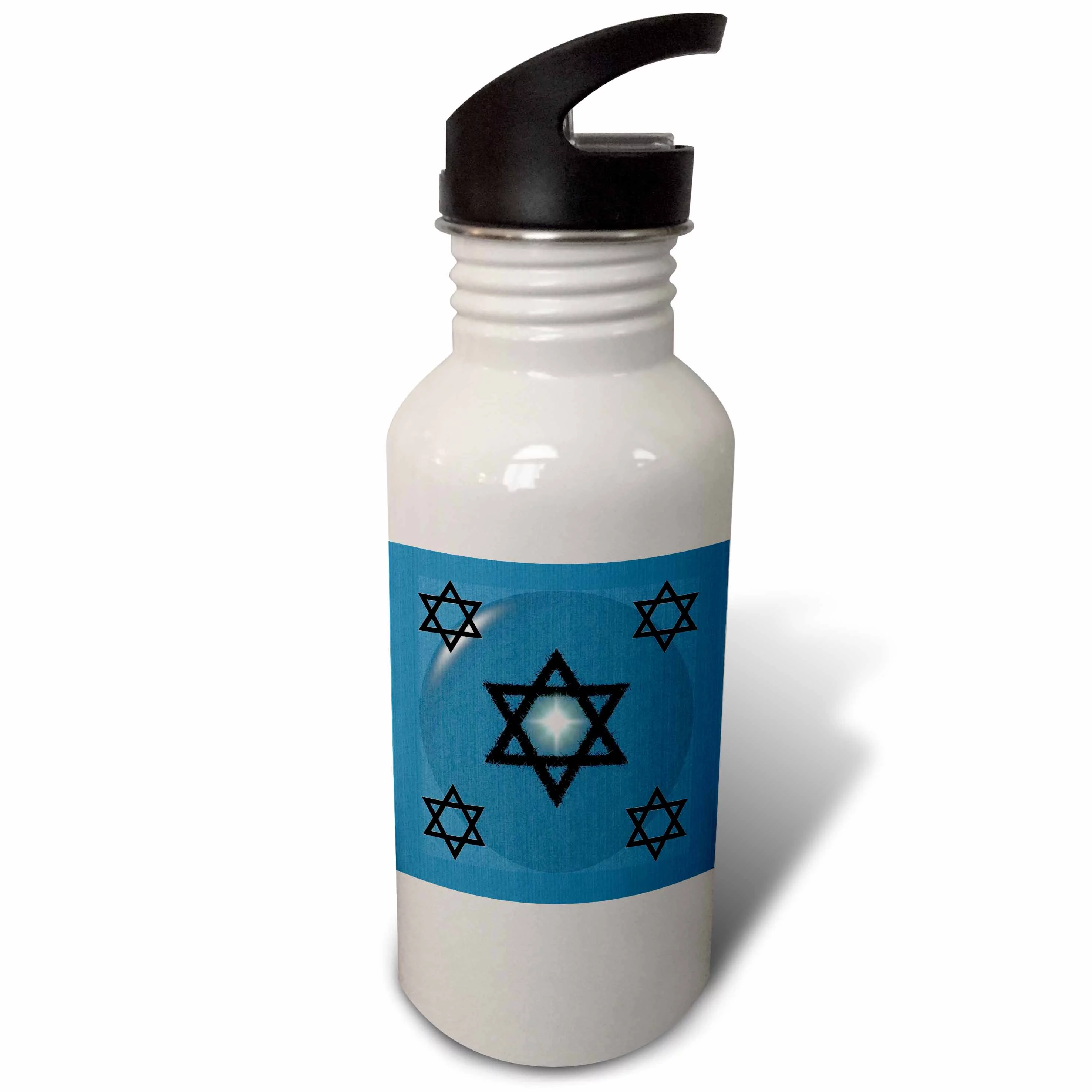 STAR OF DAVID - BLUE 21 oz Sports Water Bottle wb-8346-1