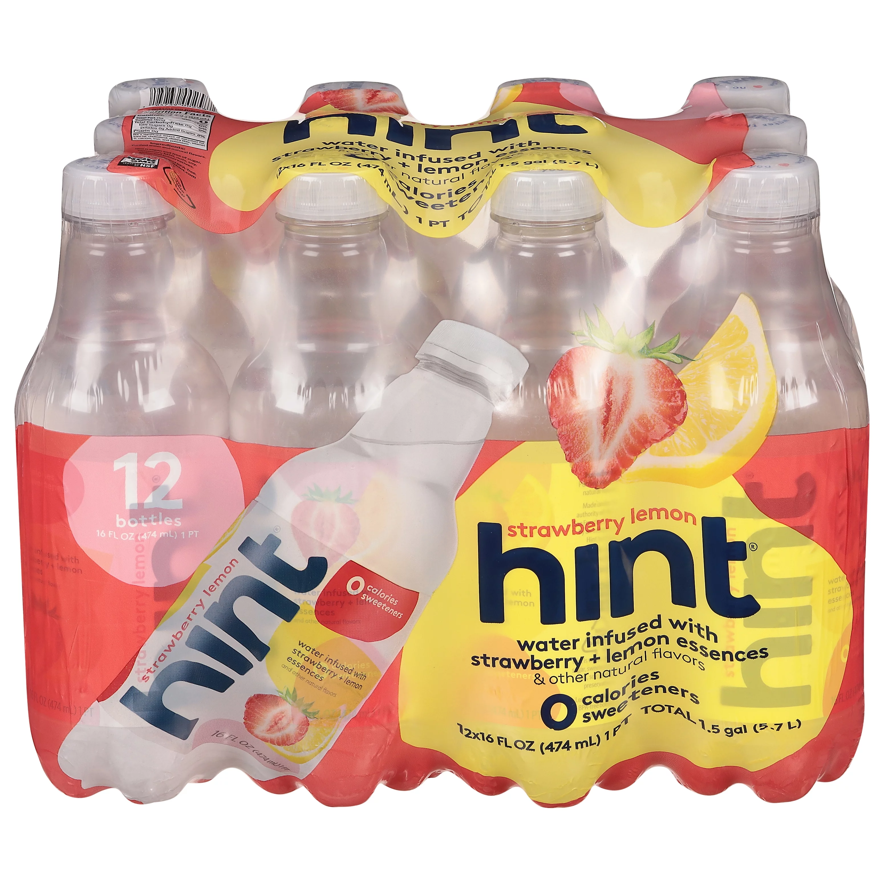 Hint Strawberry Lemon Infused Water 1/12pk