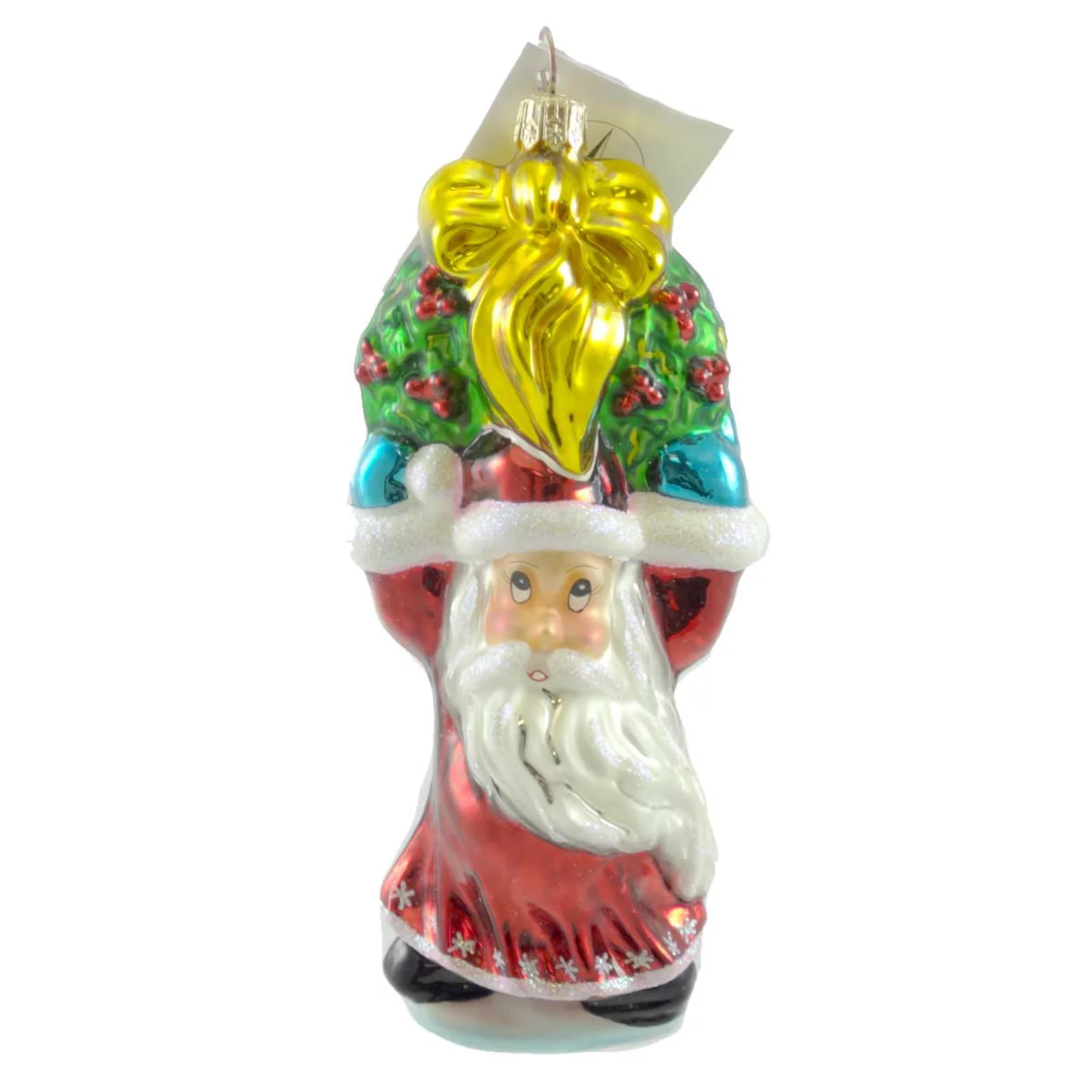Christopher Radko SANTA JUBILEE Glass Ornament Wreath Christmas