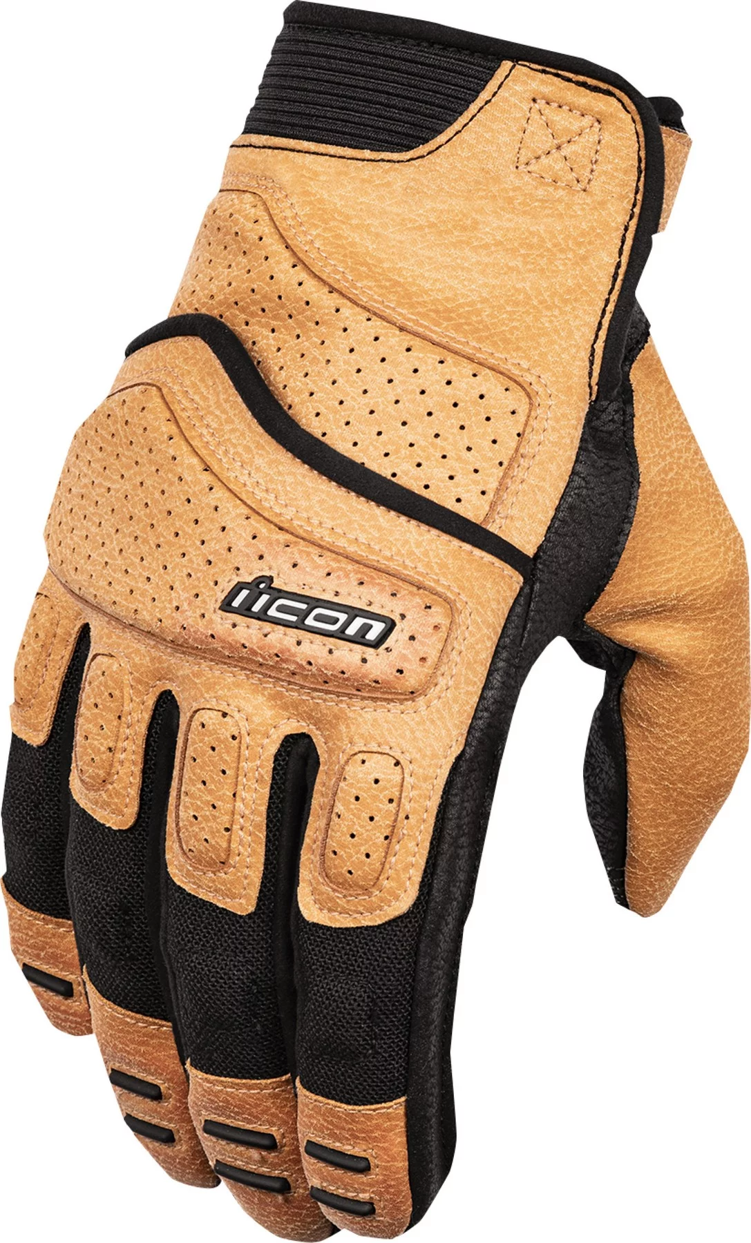Icon Superduty 3 Mens Leather Motorcycle Gloves Tan 3XL