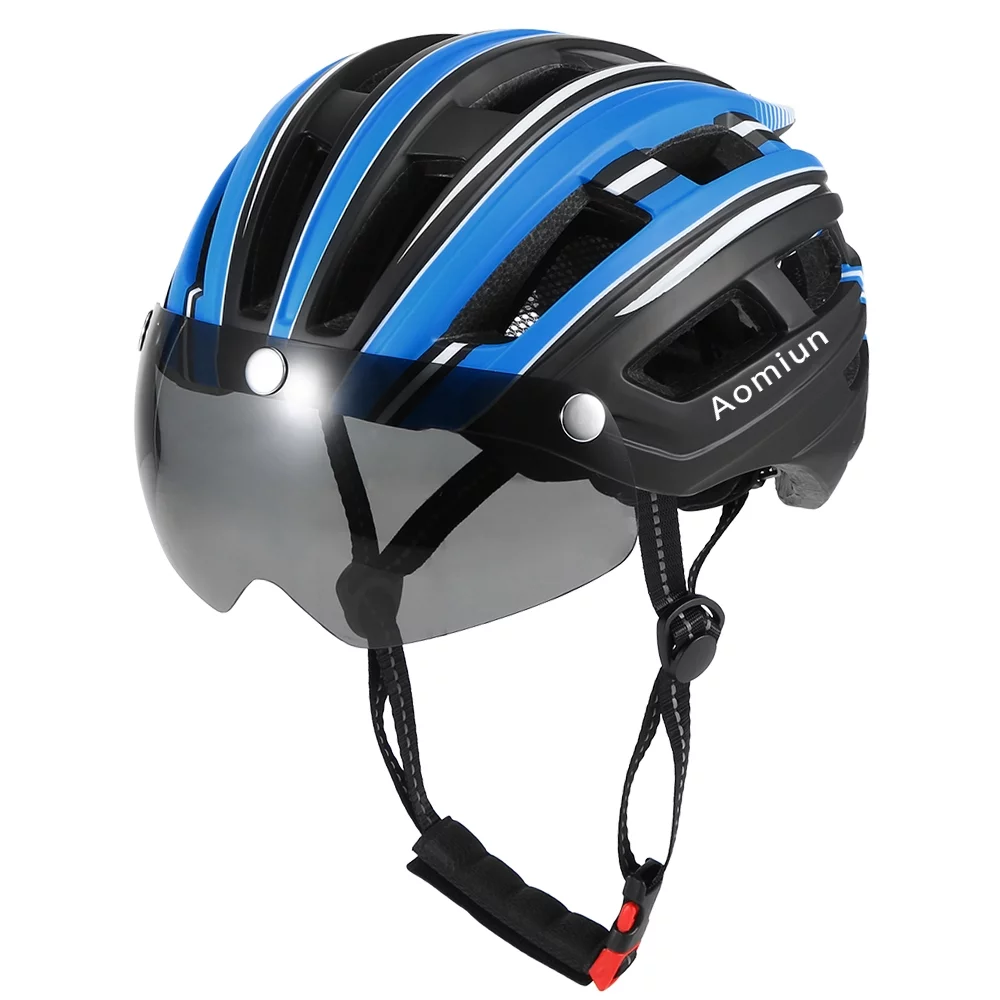 Carevas Aomiun Mountain Bike Motorcycling with Back Detachable Magnetic Visor Protective for Men Women