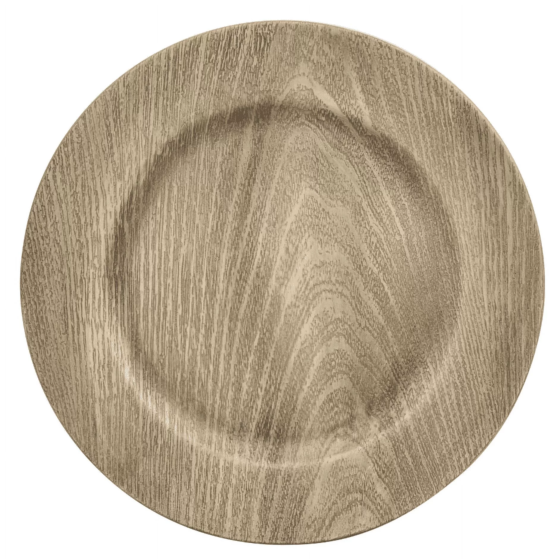 Gray Faux Wood Plastic Charger Plates, 13 in.; Set of 4 Pieces