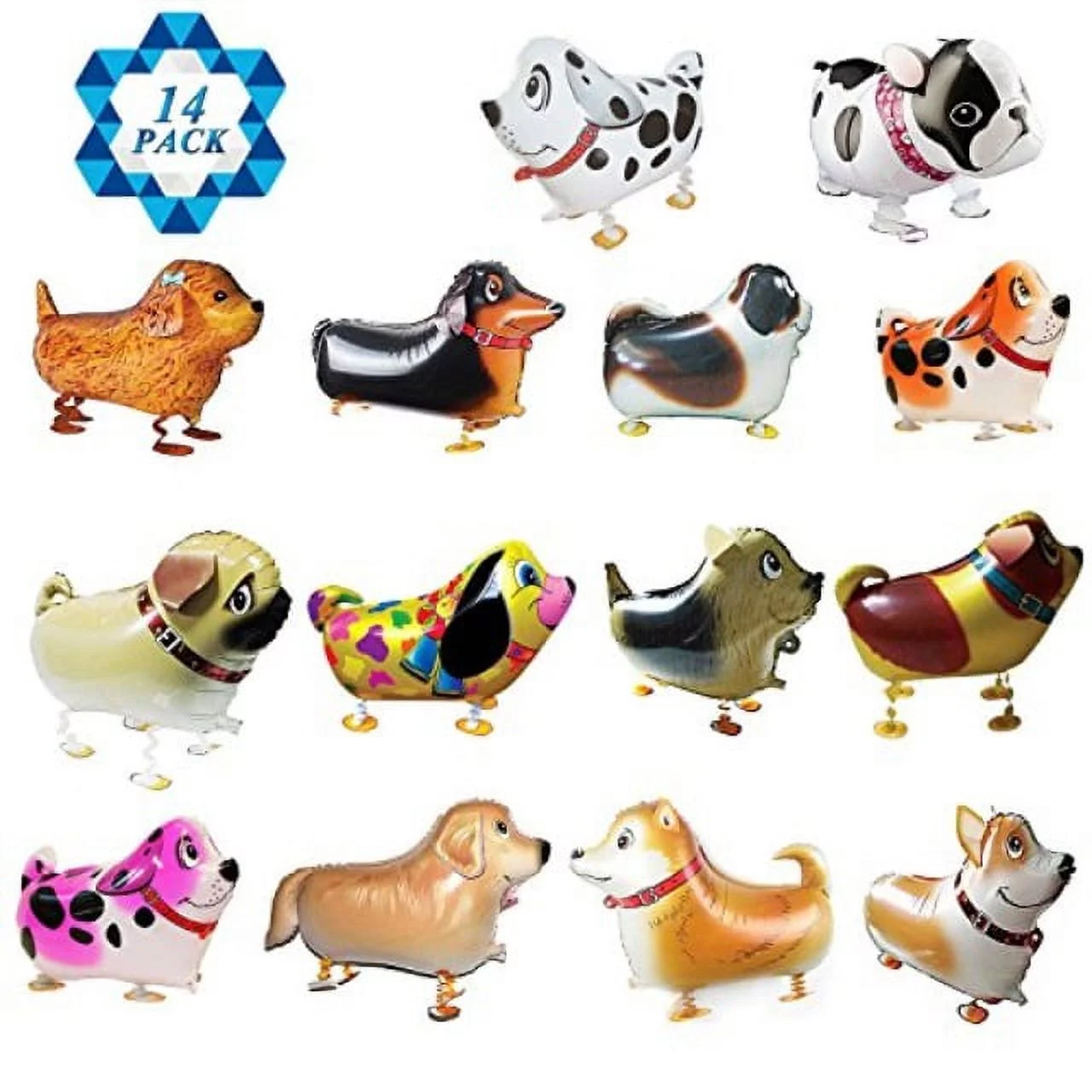 sotogo 14 pieces walking animal balloons pet dog balloons dog balloon air walkers, kids gift birthday party dcor