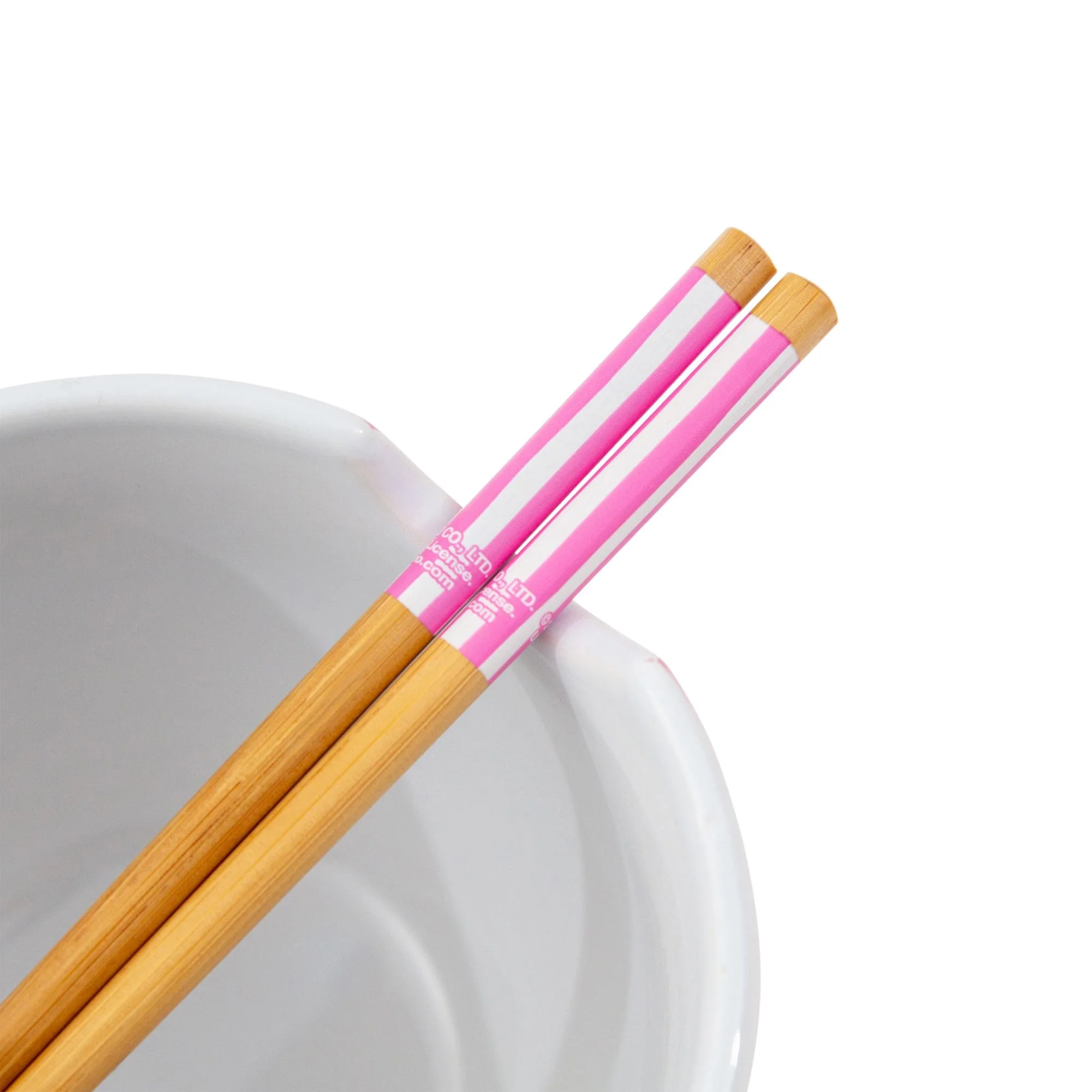 Sanrio Hello Kitty Tokyo Pink Stripes Ramen Bowl with Chopsticks