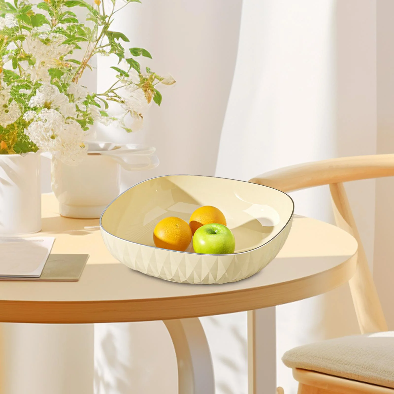 kowaku Fruit Rack Large Snack Plates Multipurpose Salad Bowl Stackable Candy Container Vegetable Storage Tray for Holiday Parties Farmhouse square