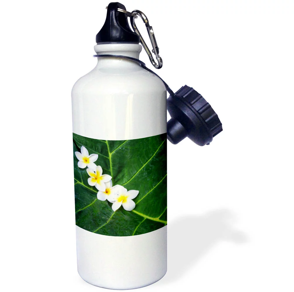 3dRose USA, Hawaii, Maui, Plumeria in Pattern - Straw Water Bottle, 21-ounce