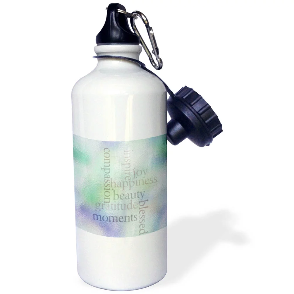 Inspire Joy and Gratitude Stained Glass- Inspirational- Motivational 21 oz Sports Water Bottle wb-37933-1