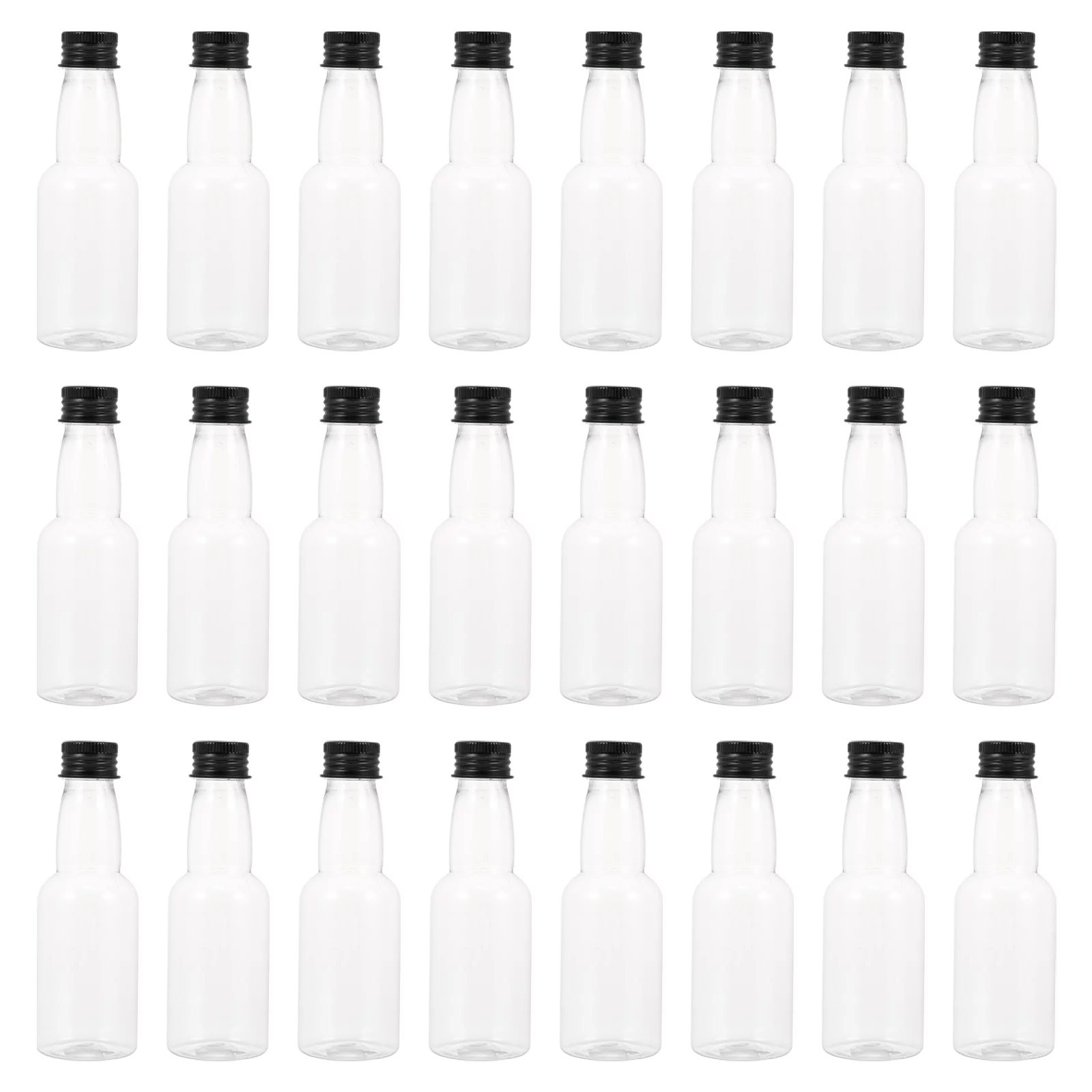 Nuolux Bottles Juice Bottle Reusable Empty Small Neck Long Mini Water Caps Plastic Containers Sample Smoothie Glass Cap Jars