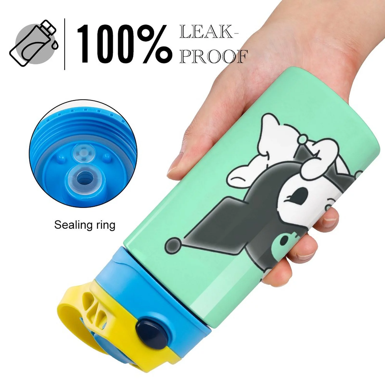 My Melody Kuromi Skull Children's Water Bottle Vacuum Insulated Stainless Steel Cup With Straw Toddler Thermoses