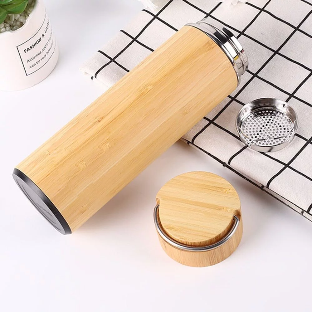 Yuri Water Bottle 1pcs Bamboo&Stainless Steel Leak Proof Non-Toxic High Quality