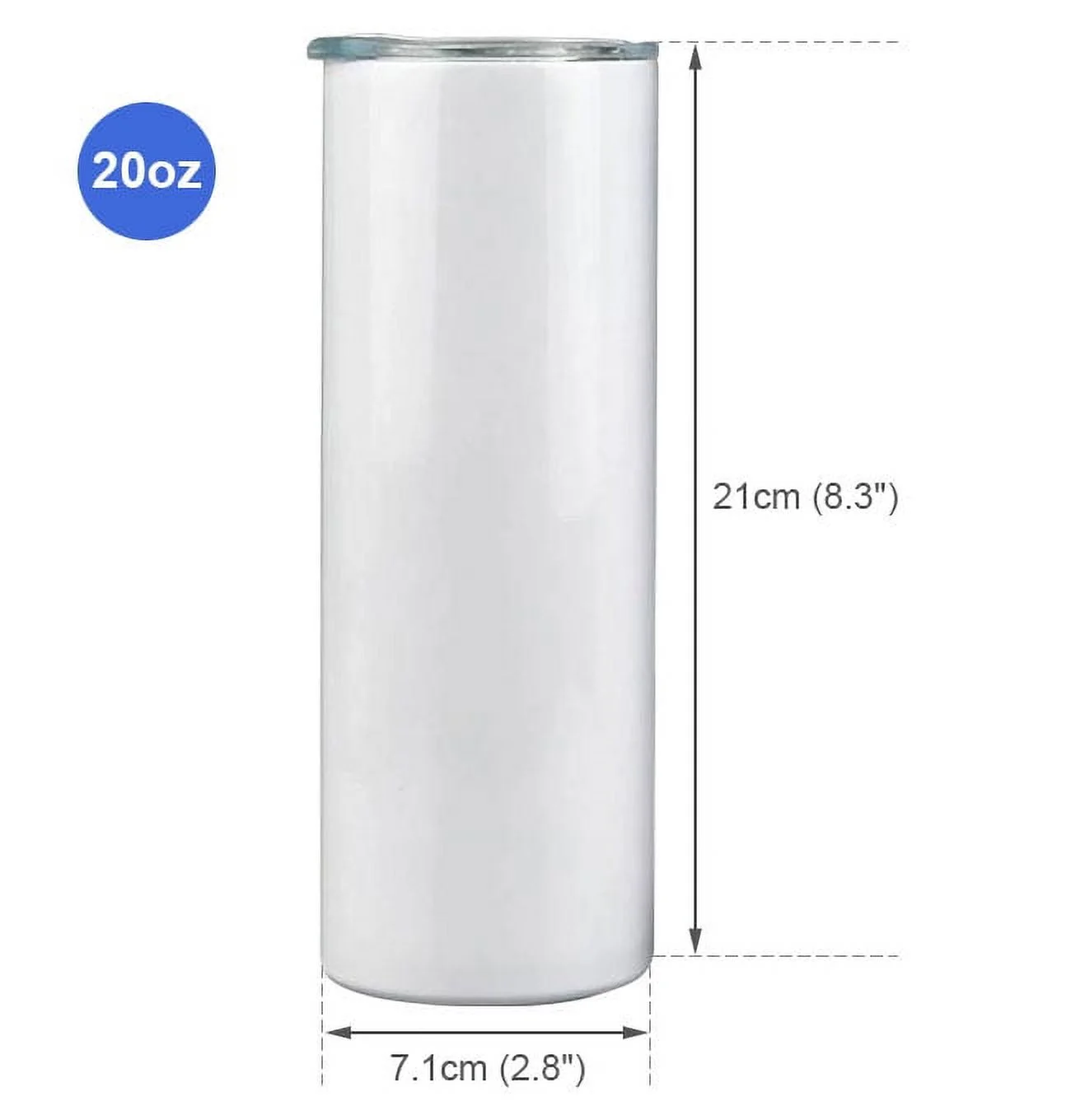 VING 100pcs Bulk 20oz Straight White Sublimation Blanks Tumbler Stainless Steel Travel Cup Vacuum Insulated Water Bottle