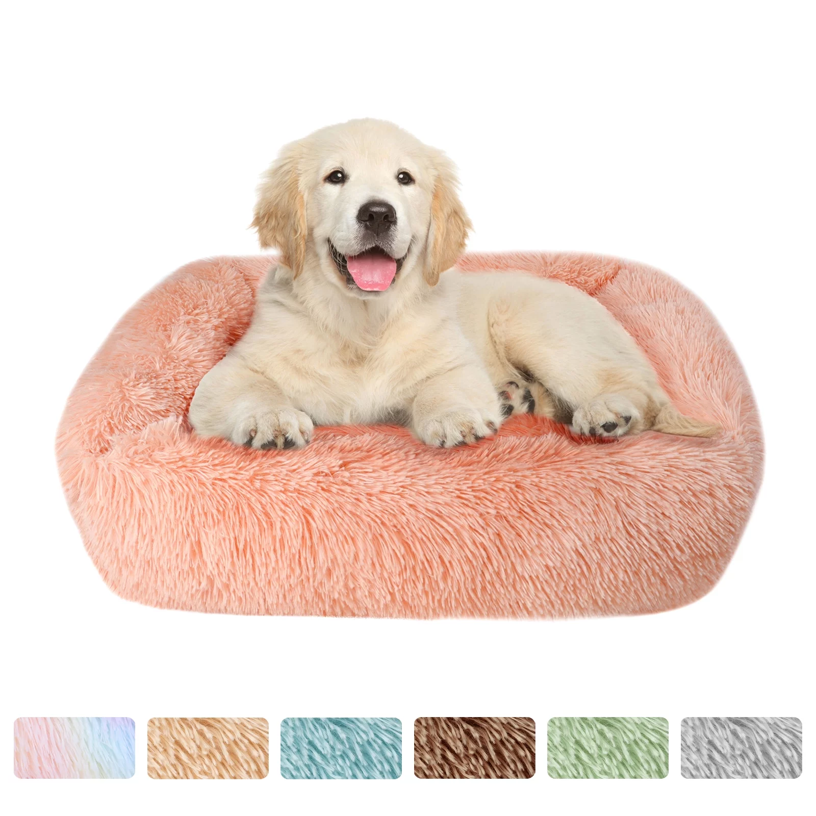 Plush Dog Bed Calming Puppy Cat Pet Beds Pad Soft Warm Sleeping Kennel