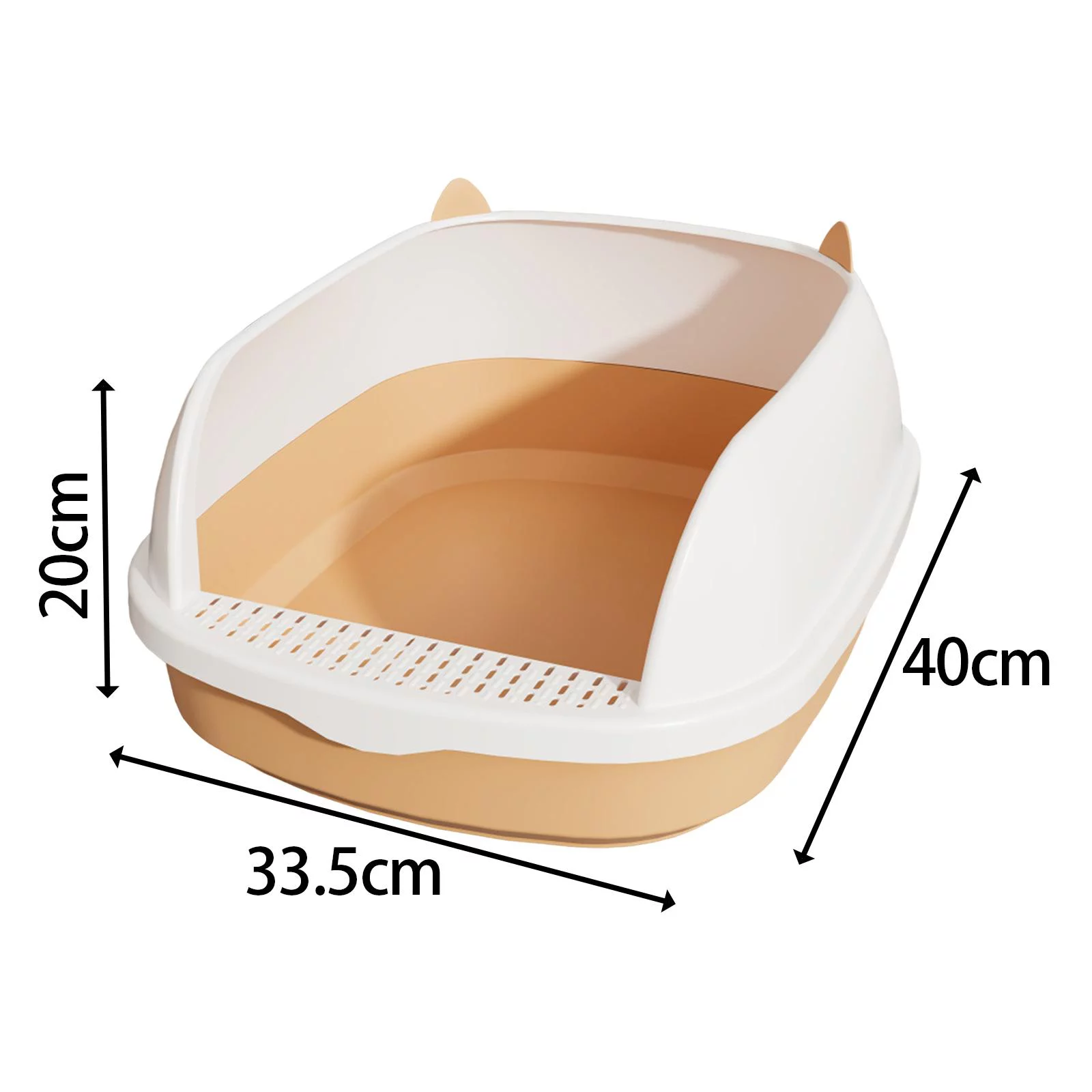 Cat Sandbox Pan Durable Anti Splashing with Sifting Litter Pedal Semi Pink S