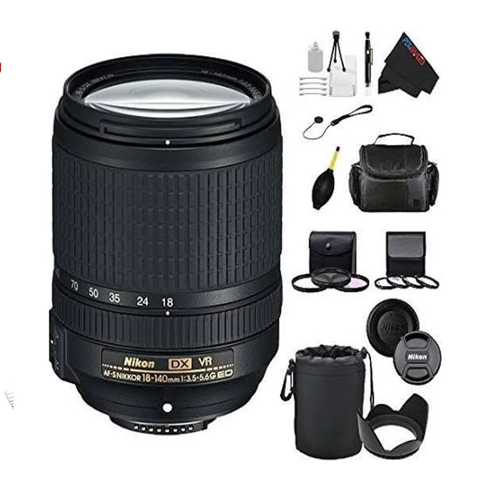 Nikon 18-140mm f/3.5-5.6G ED VR AF-S DX NIKKOR Zoom Lens + Advanced Accessory Bundle