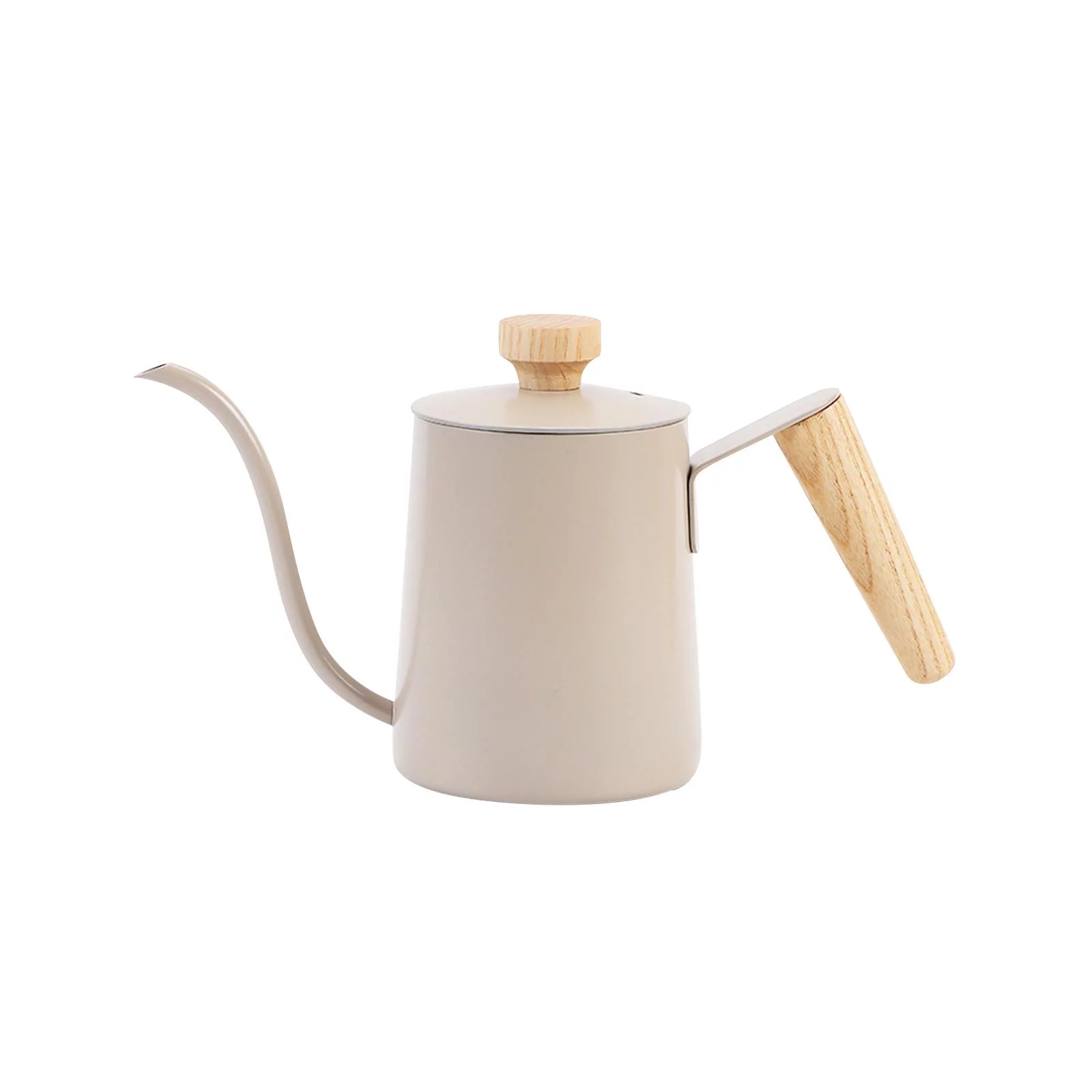 Drip Coffee Kettle Pour over Kettle 350ml Anti Hot Wooden Handle Coffee Tea Pot Gooseneck Kettle for Office Coffee Shop Camping Home Kitchen gray