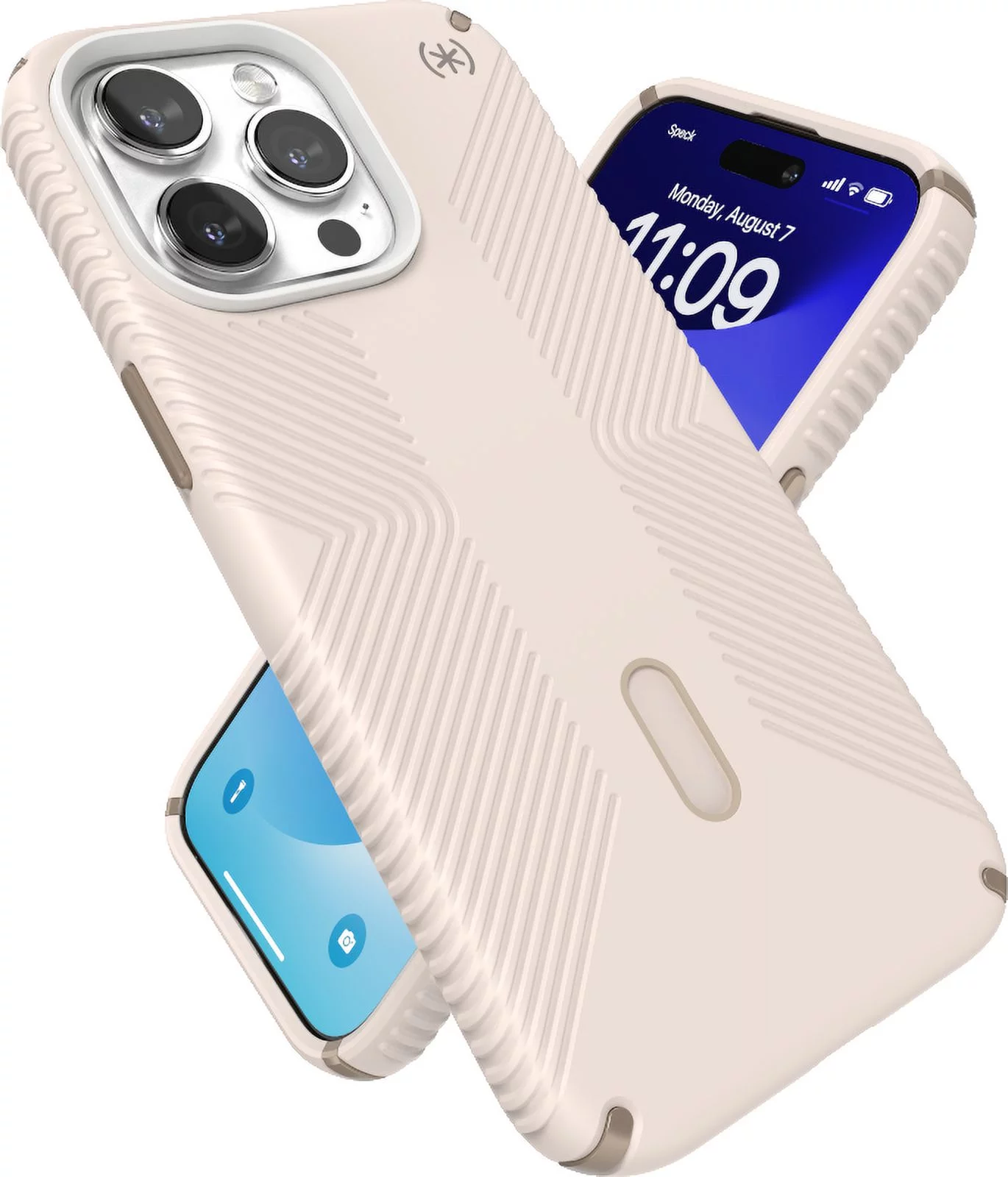 Speck iPhone 15 Pro Max Case-Presidio2 Grip-ClickLock-MagSafe-6.7 Inch Phone Case-Bleached Bone/Heirloom Gold/Hazel Brown