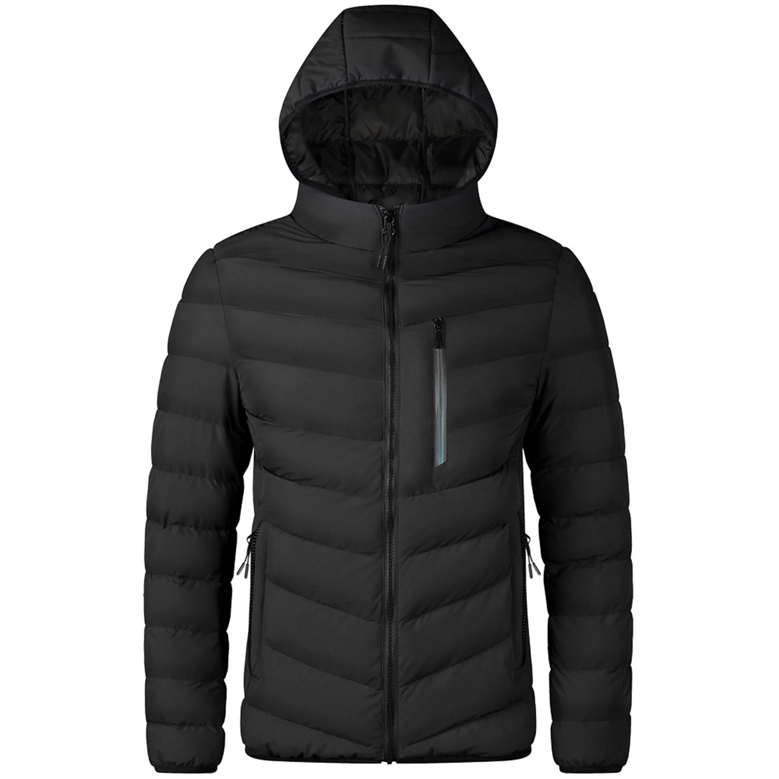 SZXZYGS Mens Coats and Jackets 3X Men's Full Zip Quilted Lined Winter Coats with Extra Pockets