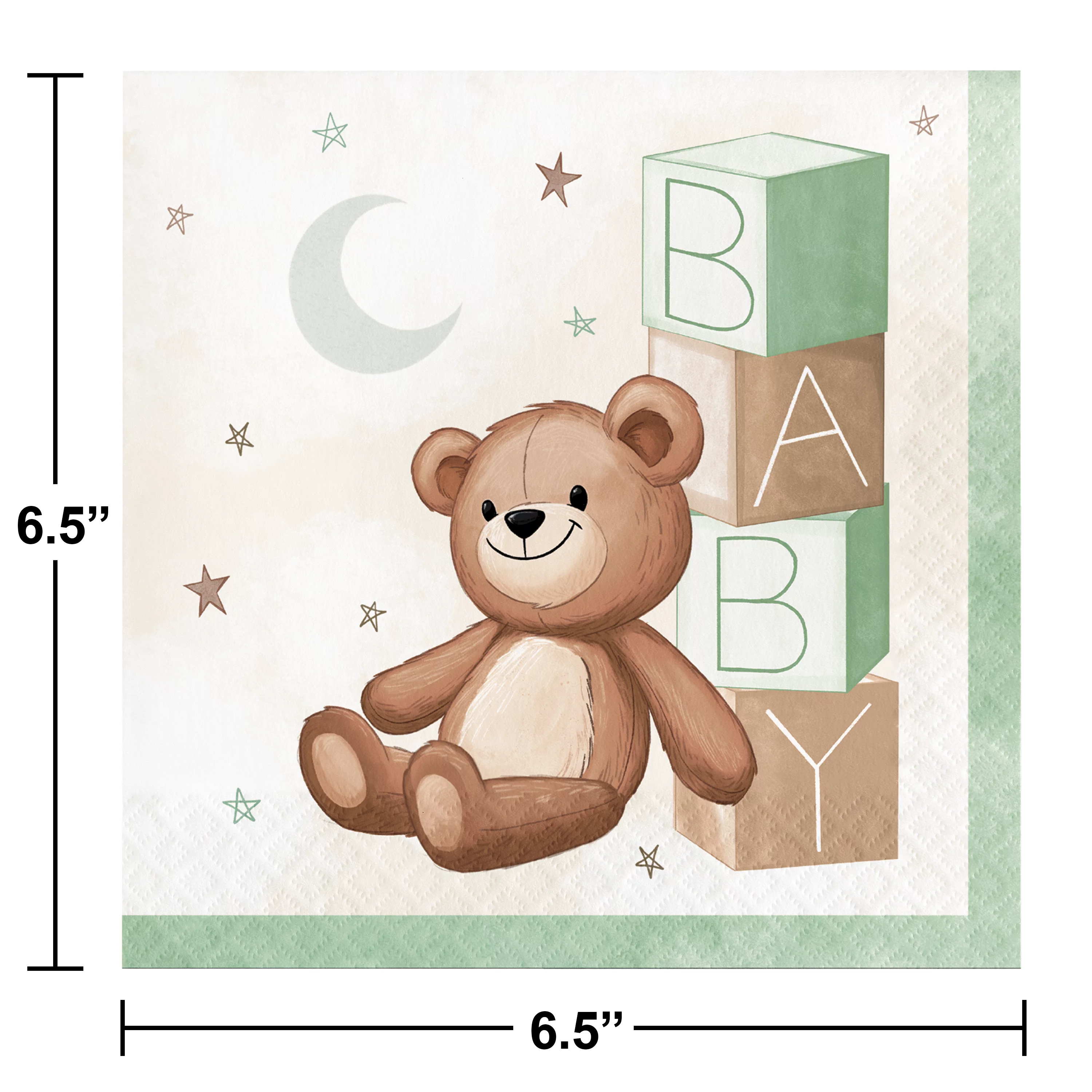 Teddy Bear Baby Shower Plates and Napkins, Serves 16