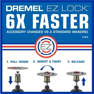 Dremel EZ406-02 1 1/2-inch EZ Lock Rotary Tool Cut-off Wheel and Mandrel Metal Cutting Starter Kit