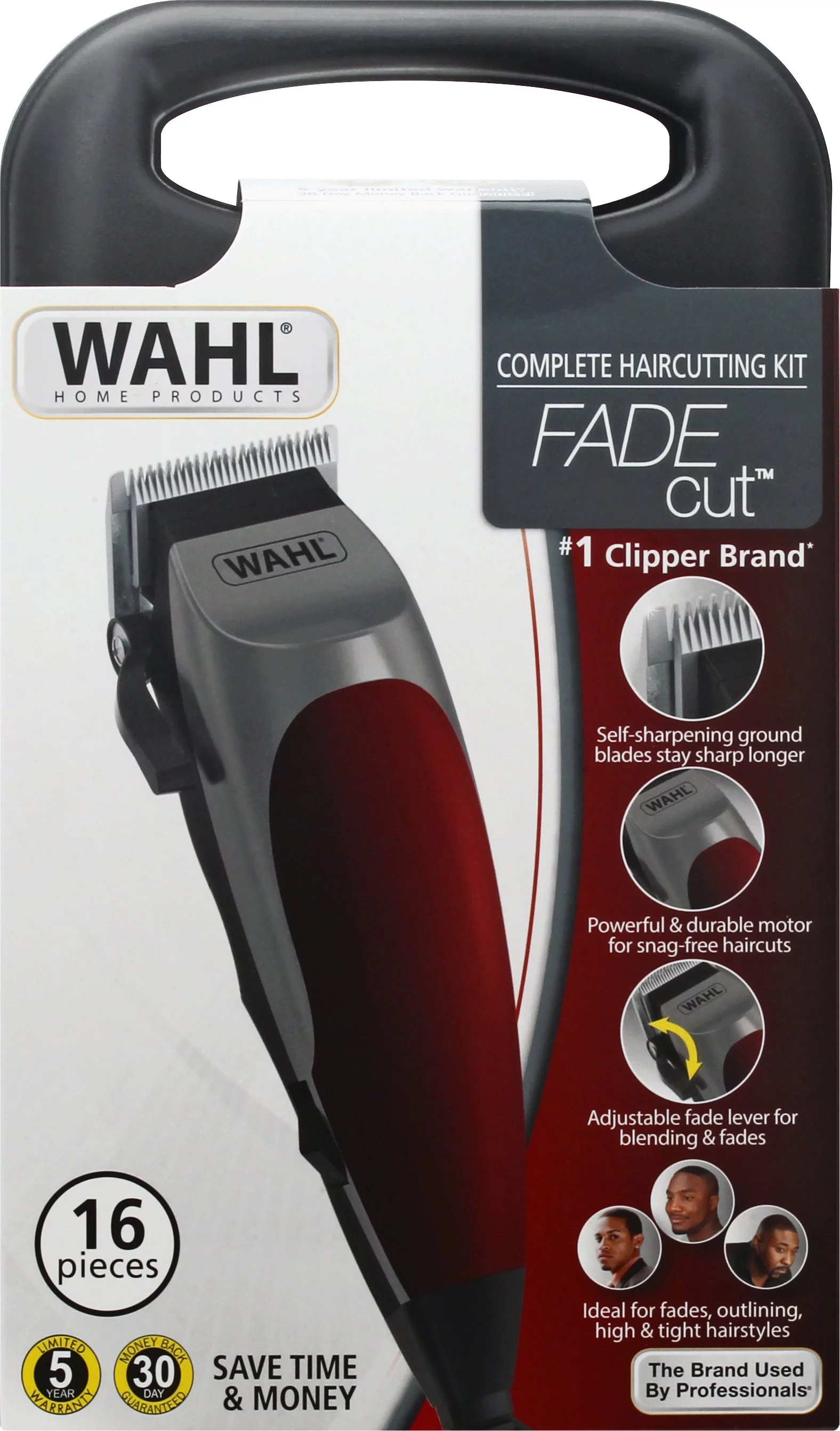 NEW WAHL FADE Cut Hair Cut Clippers Complete 16-Piece Hair Cutting Kit 9656