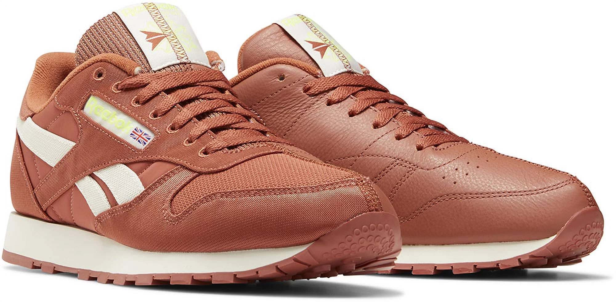 Mens Reebok CL Lthr Shoe Size: 10 Bakedearth - White - Yellowflare Fashion Sneakers