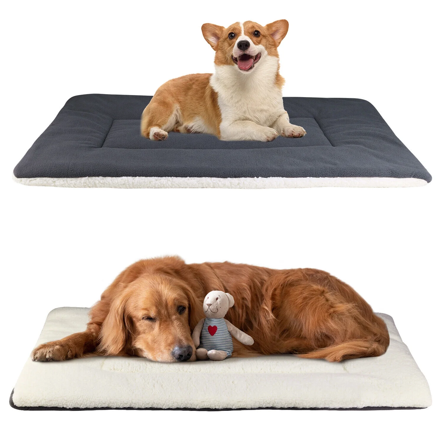 Pet Dog Cat Bed Mat Soft Crate Kennel Pad Washable Anti-Slip Mattress Cushion