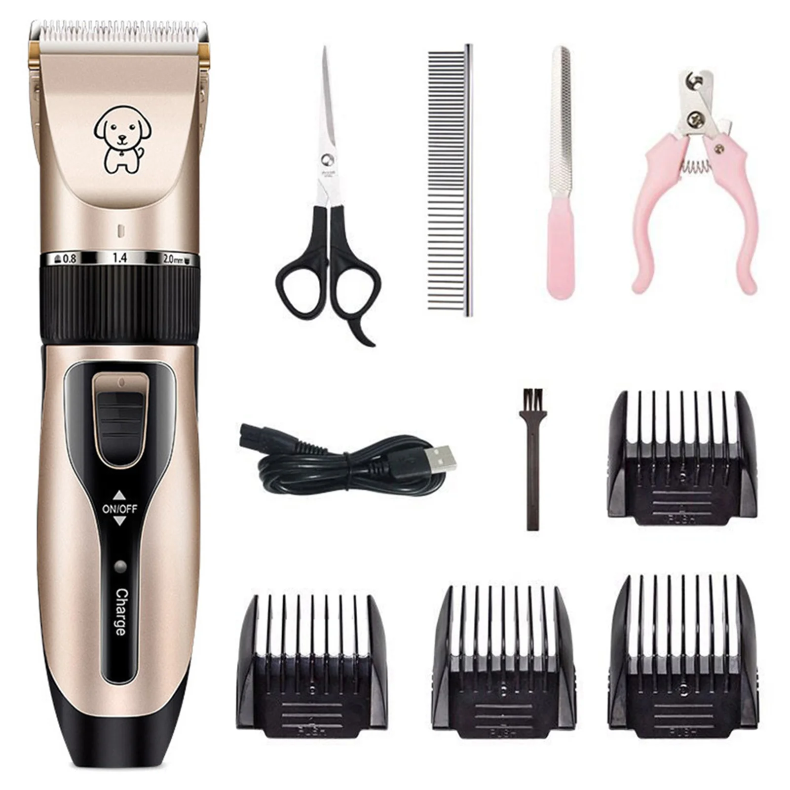 Yabuy Professional Hair Trimmer for Dogs and Cats Cordless Grooming Machine with Five Speed Fine Tuning