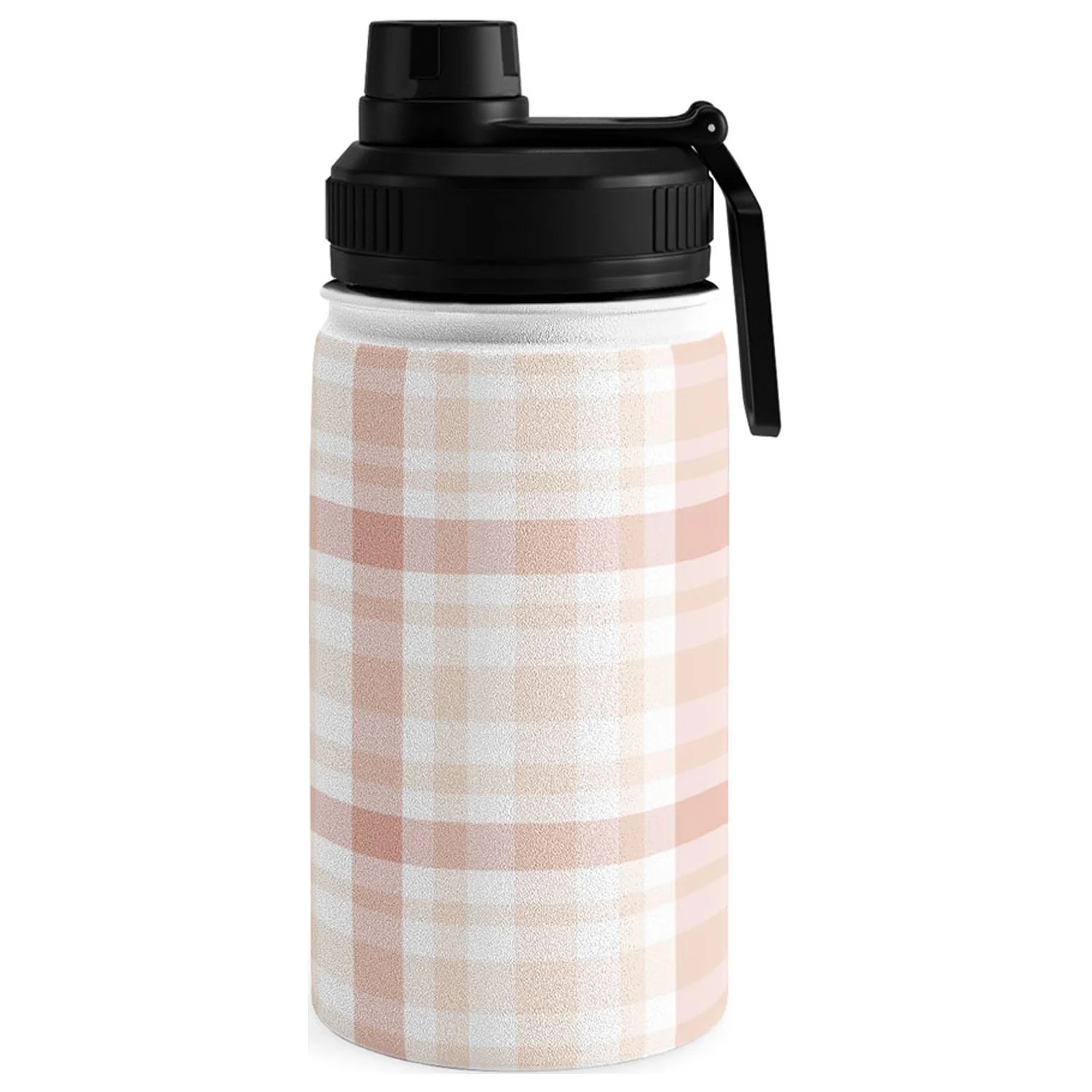 Society6 Lisa Argyropoulos Warmly Blushed Plaid Water Bottle 12 oz