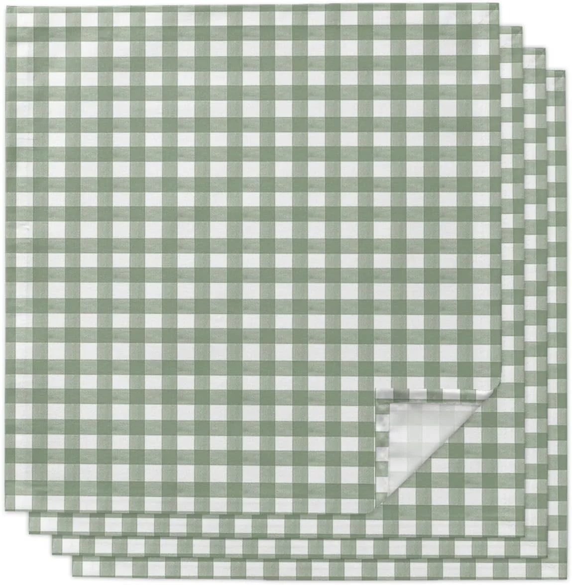 Sage Green Buffalo Plaid Dinner Cloth Napkins 20