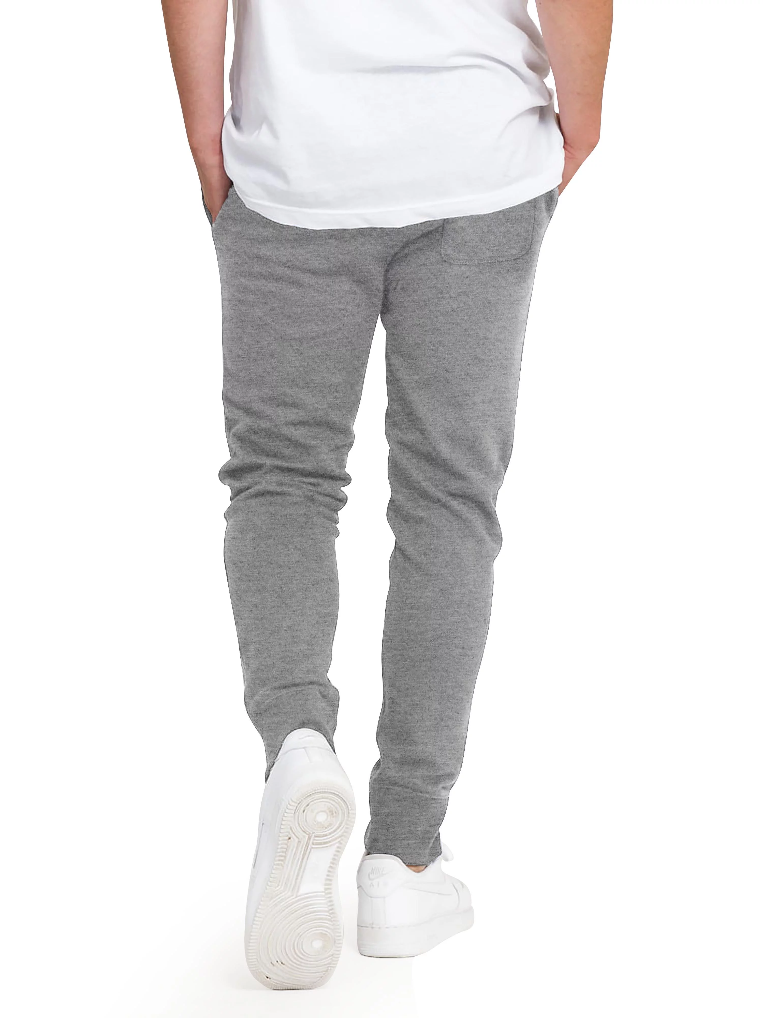 Ma Croix Mens Basic Jogger Fleece Fatigue Athletic Warm Up Sweatpants Ribbed Elastic Solid Waistband