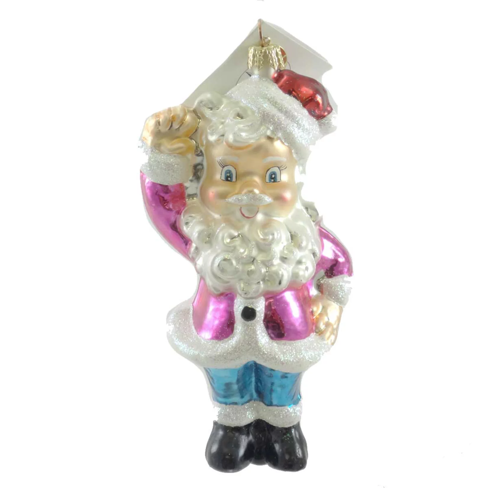 Christopher Radko SANTA DANDY Glass Ornament Christmas Waving