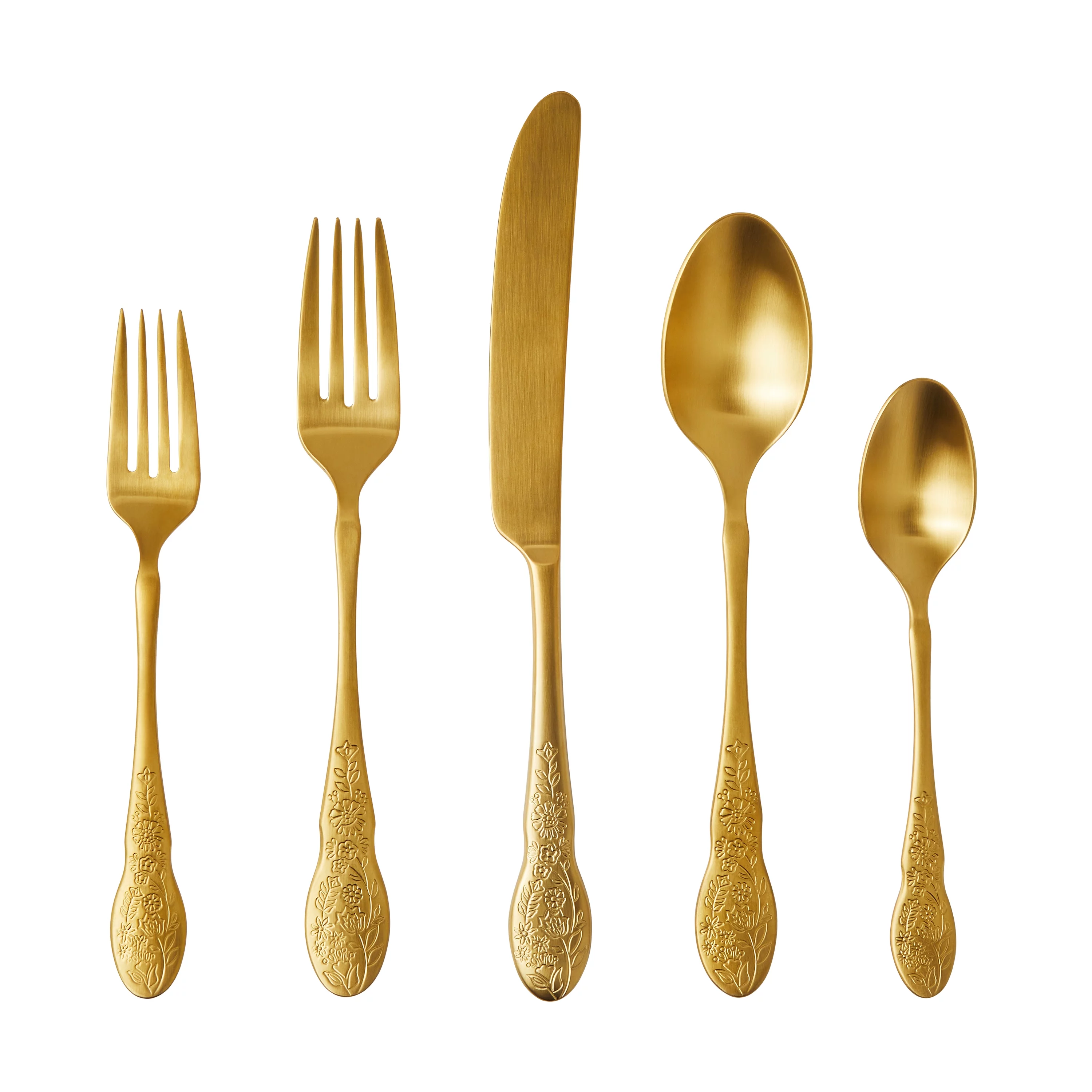 The Pioneer Woman Mazie Gold 20-Piece Flatware Set, Service for 4