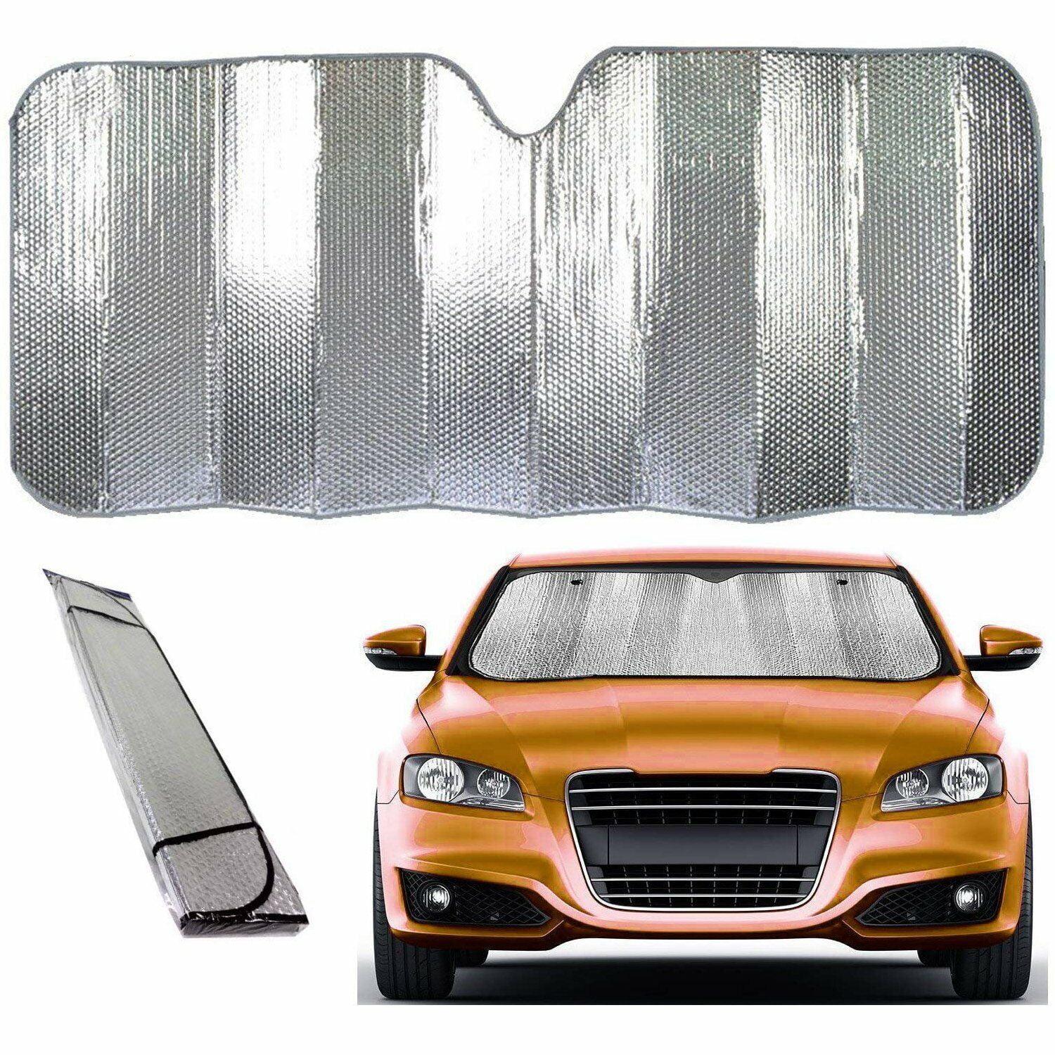 Wideskall Auto Windshield Sunshade | Reflective Sun Shade for SUV Pickup Truck | UV Protection and Heat Reduction