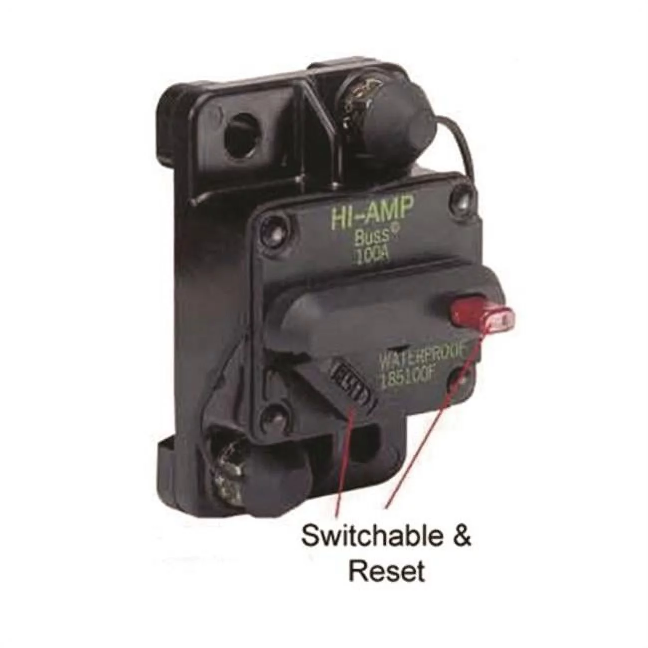 185050F-01-1 Switchable Reset Circuit Breaker - 50 amp - Flush Mount