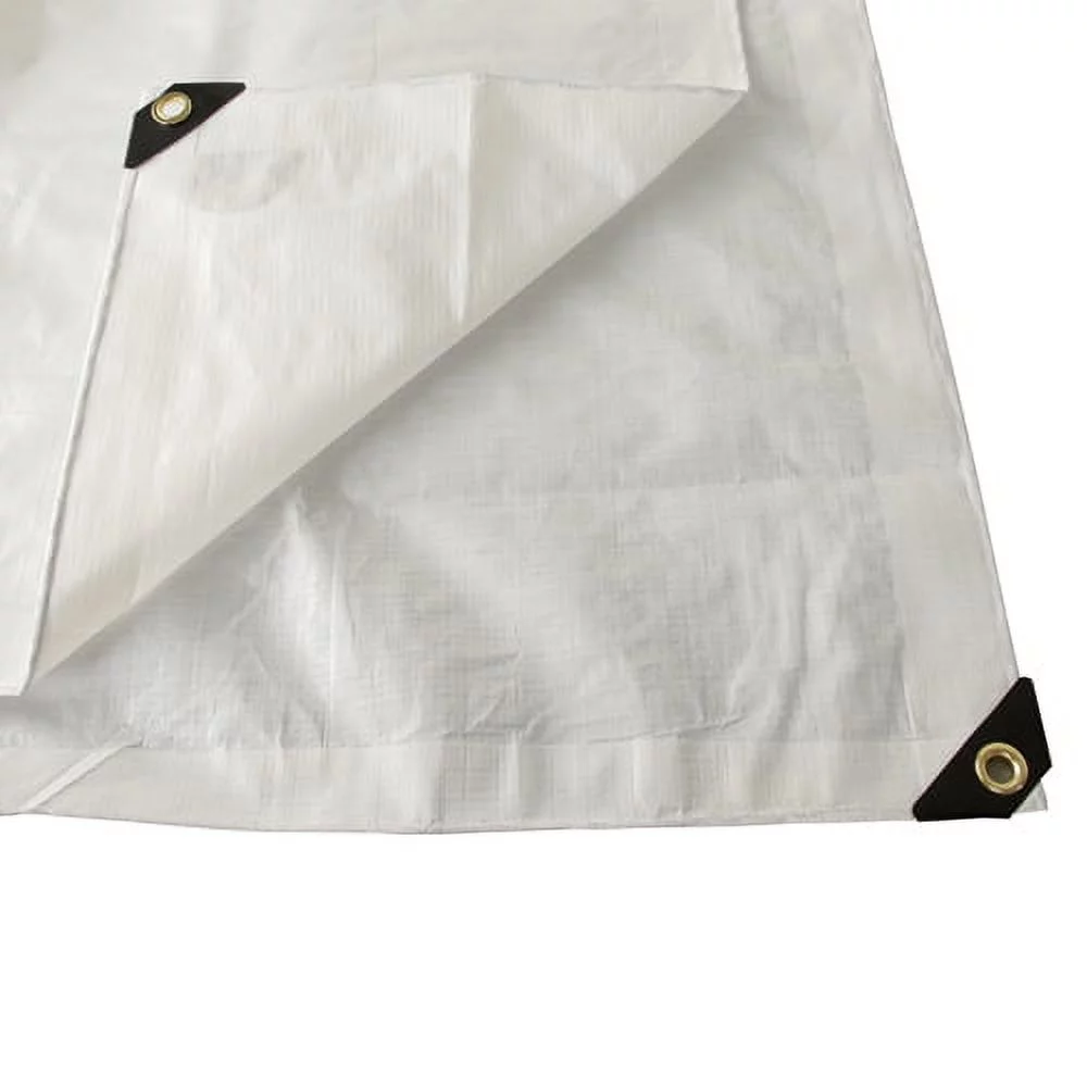 White 10x24 Heavy Duty UV Protected Treated Canopy Sun Shade Boat Cover Tarp