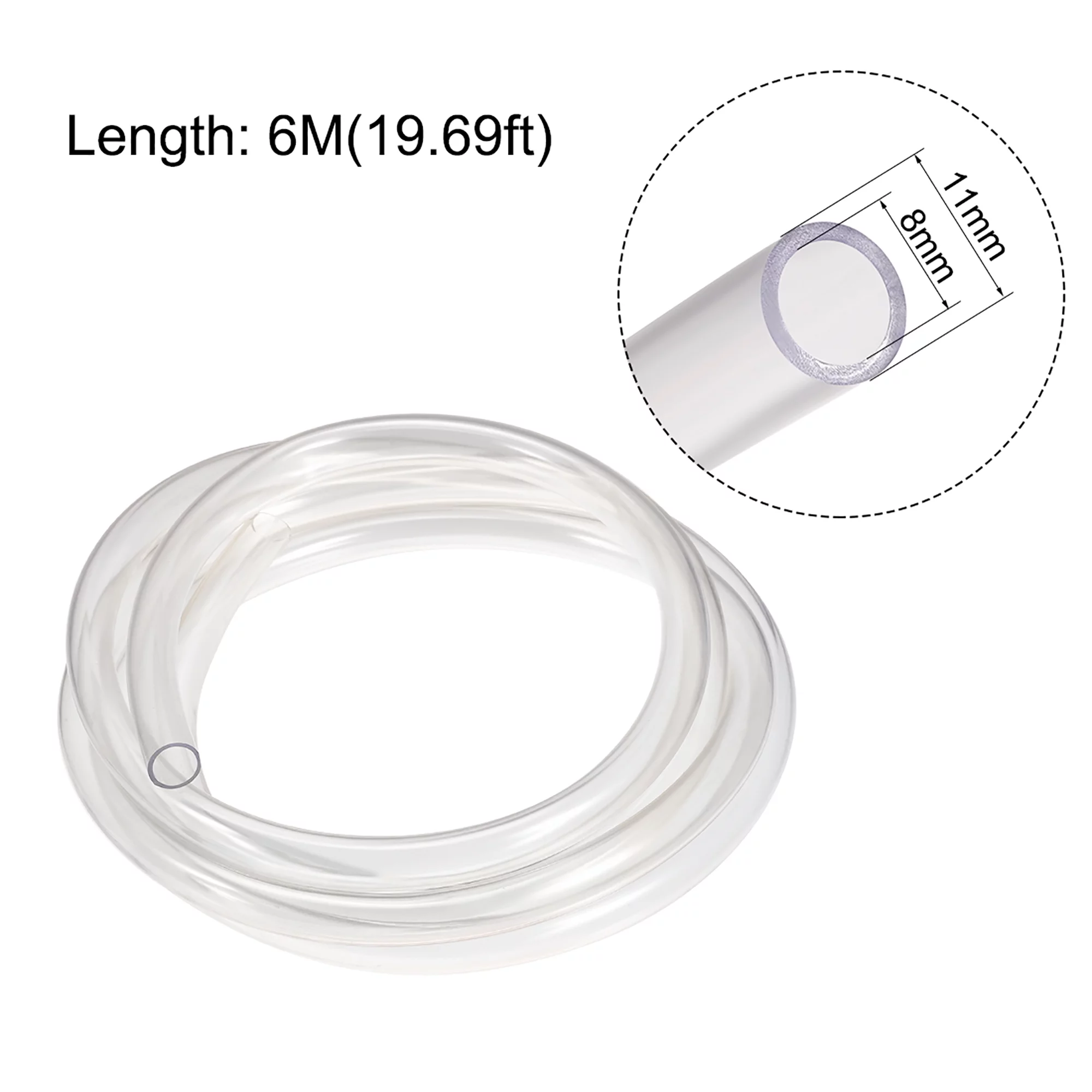 Unique Bargains PVC Clear Vinyl Tubing 5/16-inch ID x 7/16-inch OD, 6 Meters/20ft