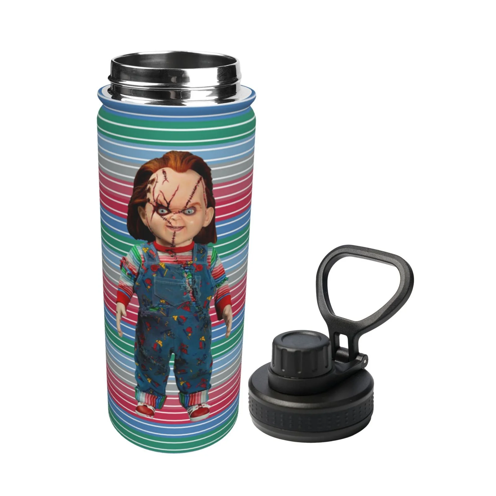 Seed Of Chucky Unisex Sports Insulated Water Bottles Kettle Stainless Steel Portable Cup 18OZ For School Travel Gym Running