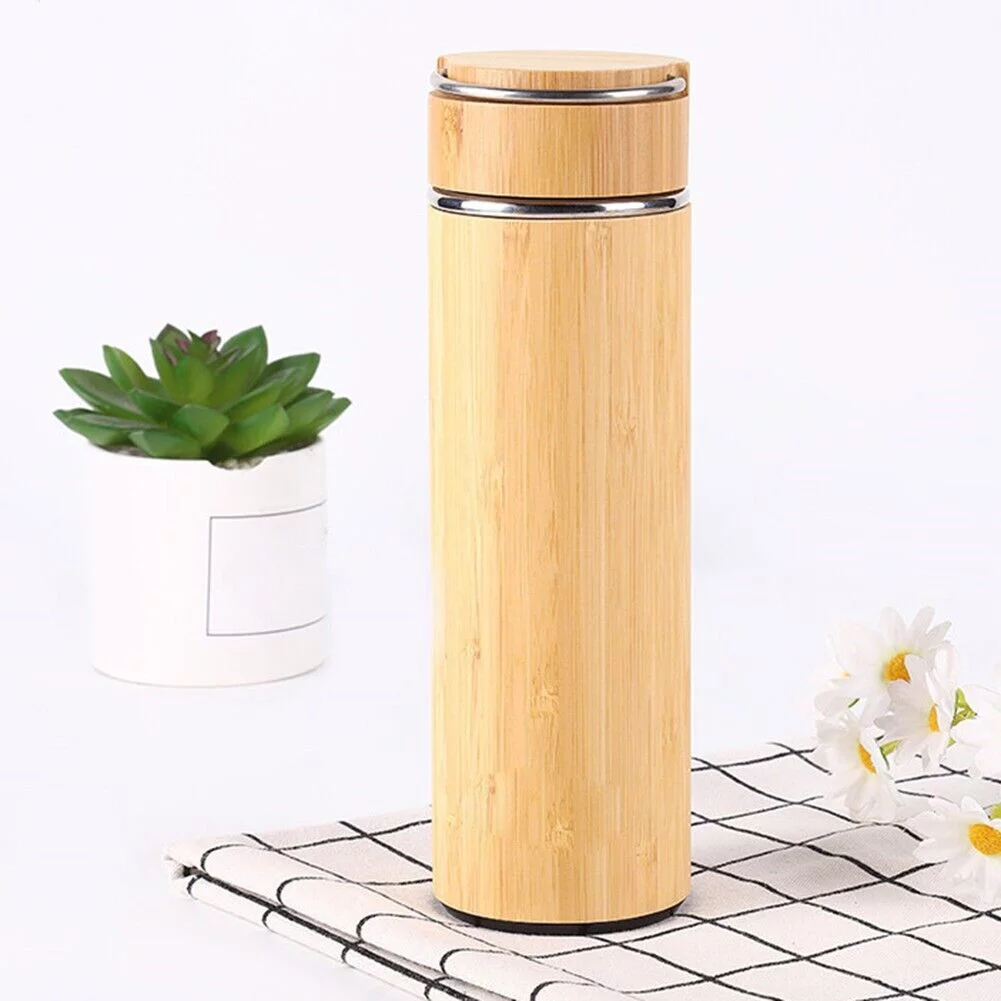 Yuri Water Bottle 1pcs Bamboo&Stainless Steel Leak Proof Non-Toxic High Quality