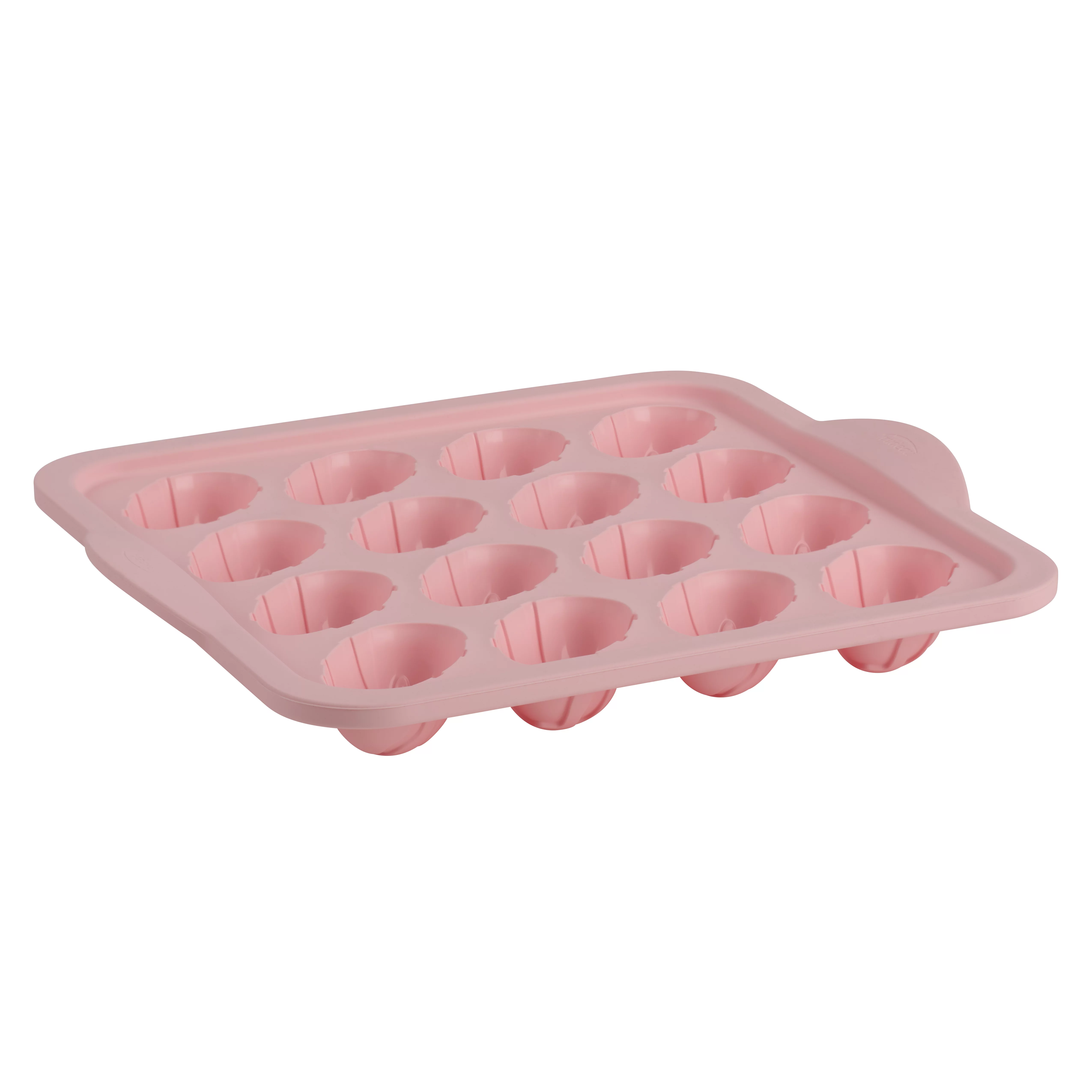 Trudeau Easter Decorated Egg Cupcake Baking Pan, Patented Structure Silicone, Red, 16 Count