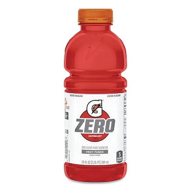 G Zero Sugar Ready-to-Drink Thirst Quencher, 20 oz, Bottle, Fruit Punch