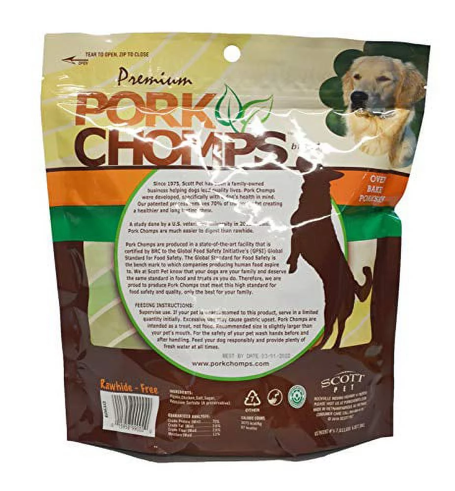 Scott Pet Pork Chomps Premium Real Chicken Wrapped Knotz - Regular, 18 count